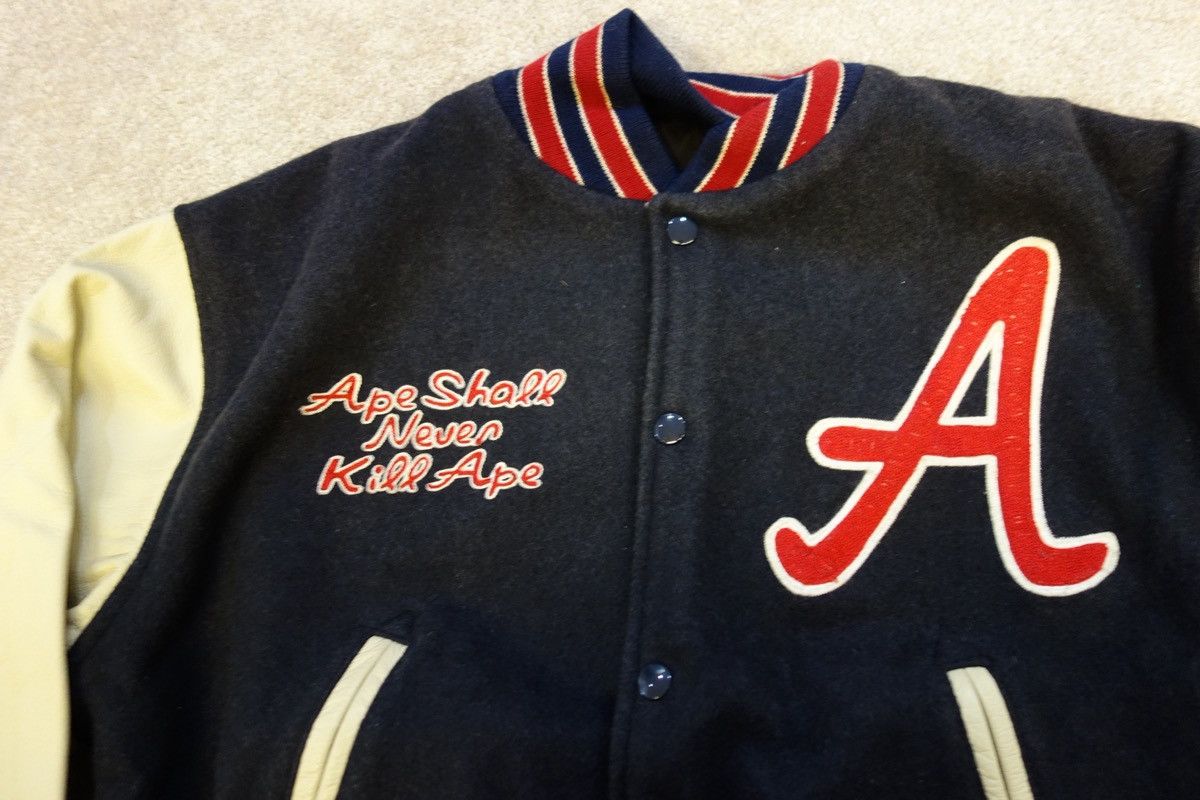Bape Bape 1998AW Leather Varsity Jacket Directed by Nigo Size US L / EU 52-54 / 3 - 12 Thumbnail