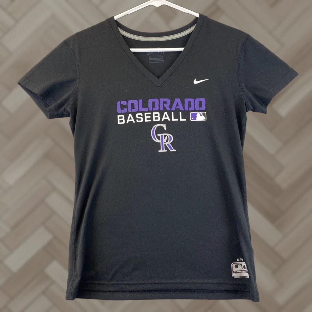 Nike Nike Dri-Fit Colorado Rockies Women's Tee Shirt S Black Womens Baseball Team Tee Shirt 81-48 Size S / US 4 / IT 40 - 1 Thumbnail
