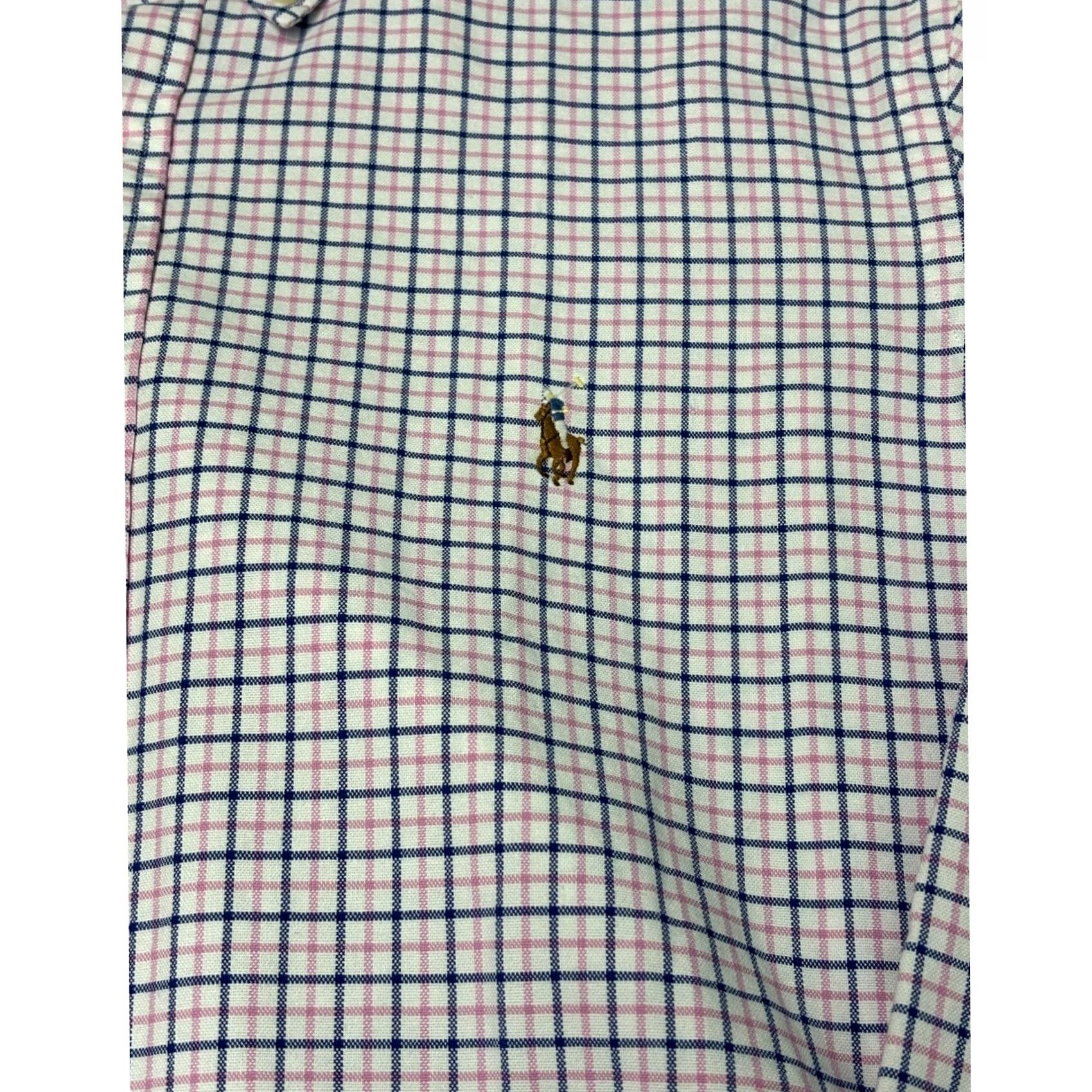 Ralph Lauren Ralph Lauren Shirt Mens L Button Down Pink Navy Blue Tattersall Check Cotton Size US L / EU 52-54 / 3 - 2 Thumbnail