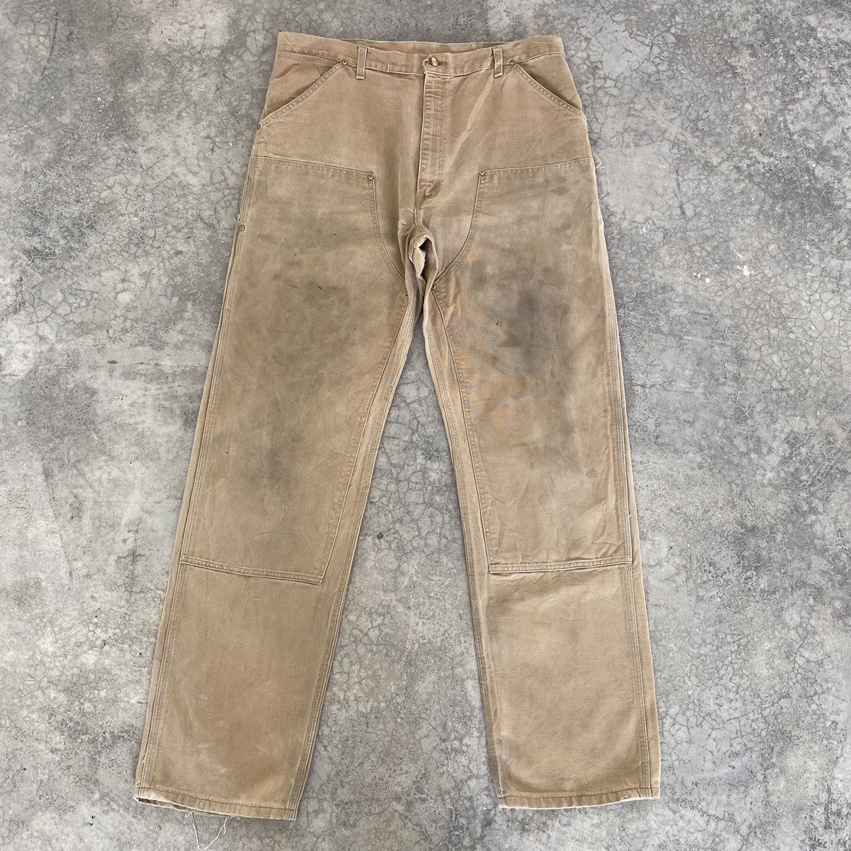 Carhartt VTG Carhartt Double Knee Faded Tan Dirty Carpenter Pants Size US 36 / EU 52 - 3 Thumbnail