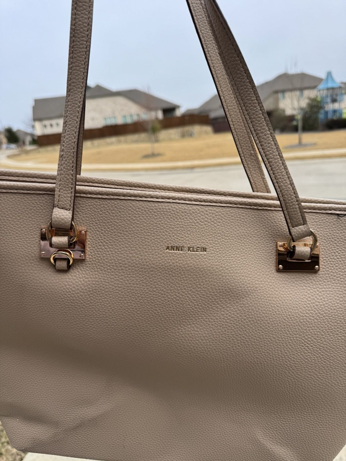Anne Klein Anne Klein Large Tote Purse – Taupe/Beige Size ONE SIZE - 2 Thumbnail