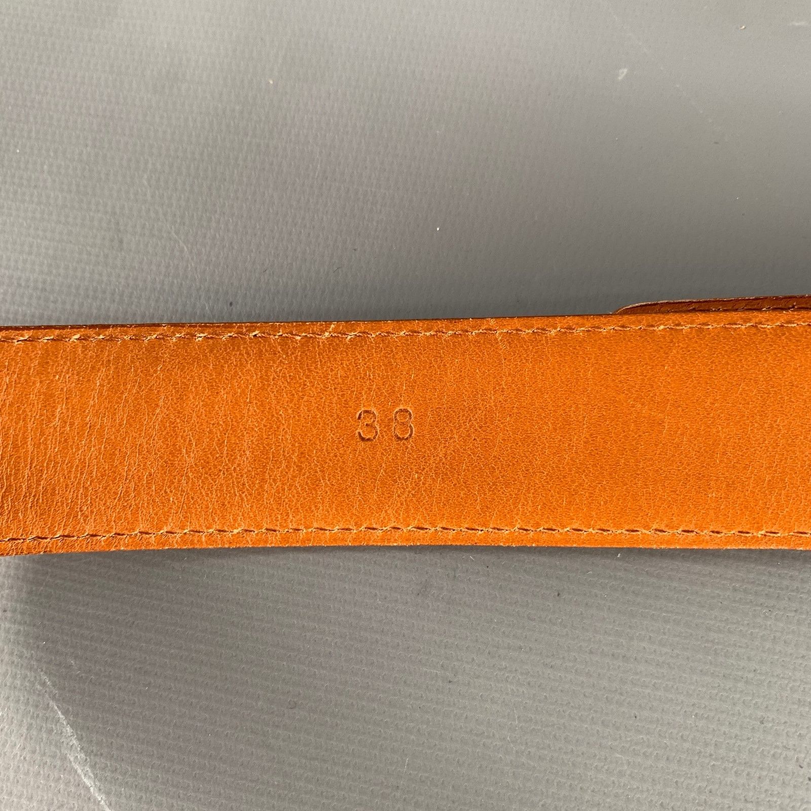 Other LONGHI Size 38 Brown Mahagony Crackled Leather Belt Size 38 - 5 Thumbnail