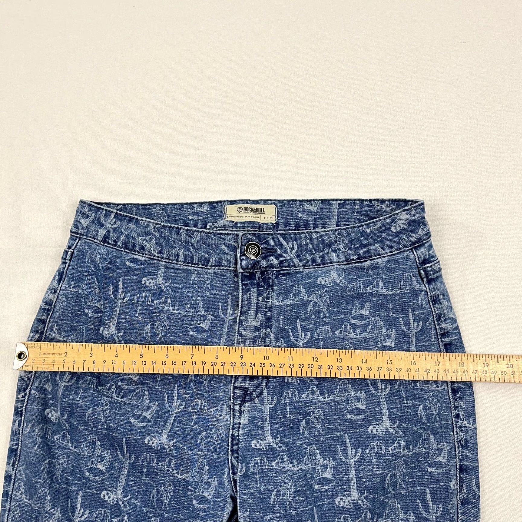 Denime VINTAGE Rock & Roll Jeans Women 31 x 34 Denim Flare Button Jeans Cowgirl Western Cowgirl Rock & Roll Size 24" / US 00 / IT 34 - 7 Thumbnail