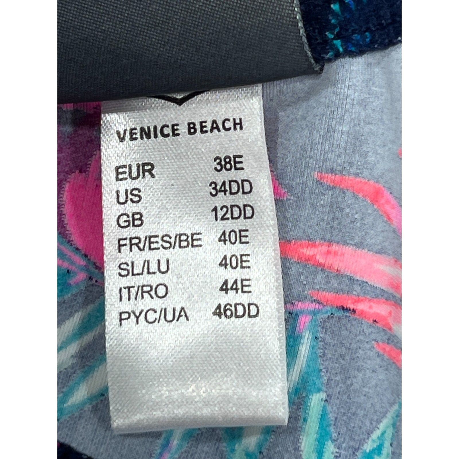Other Venice Beach - Women's Floral Print Bikini Top - Black/Pink/ Size ONE SIZE - 5 Thumbnail