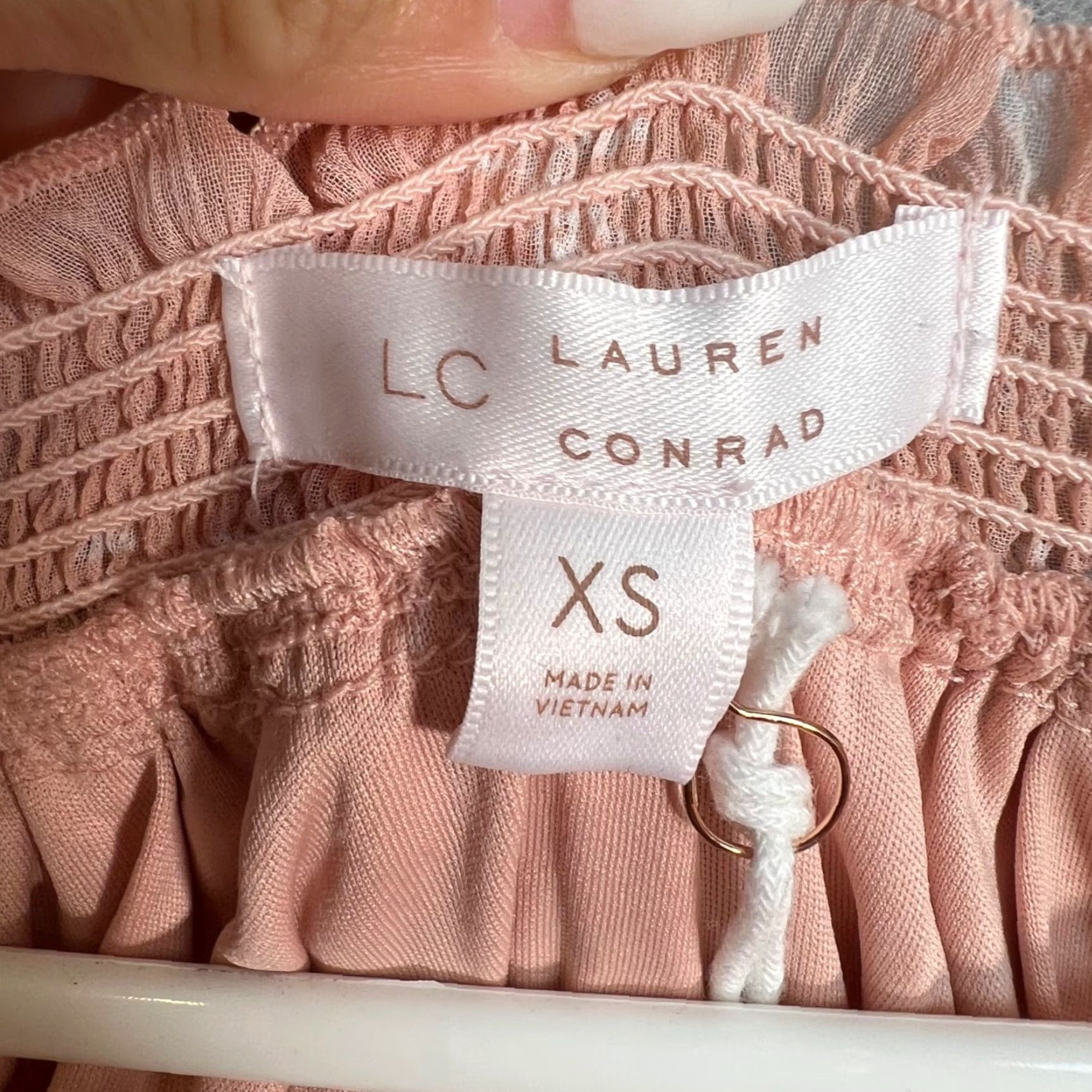 Vintage LC Lauren Conrad Peach Palm Tree Print Blouse XS & Skirt S Set NEW! Size XS / US 0-2 / IT 36-38 - 3 Thumbnail