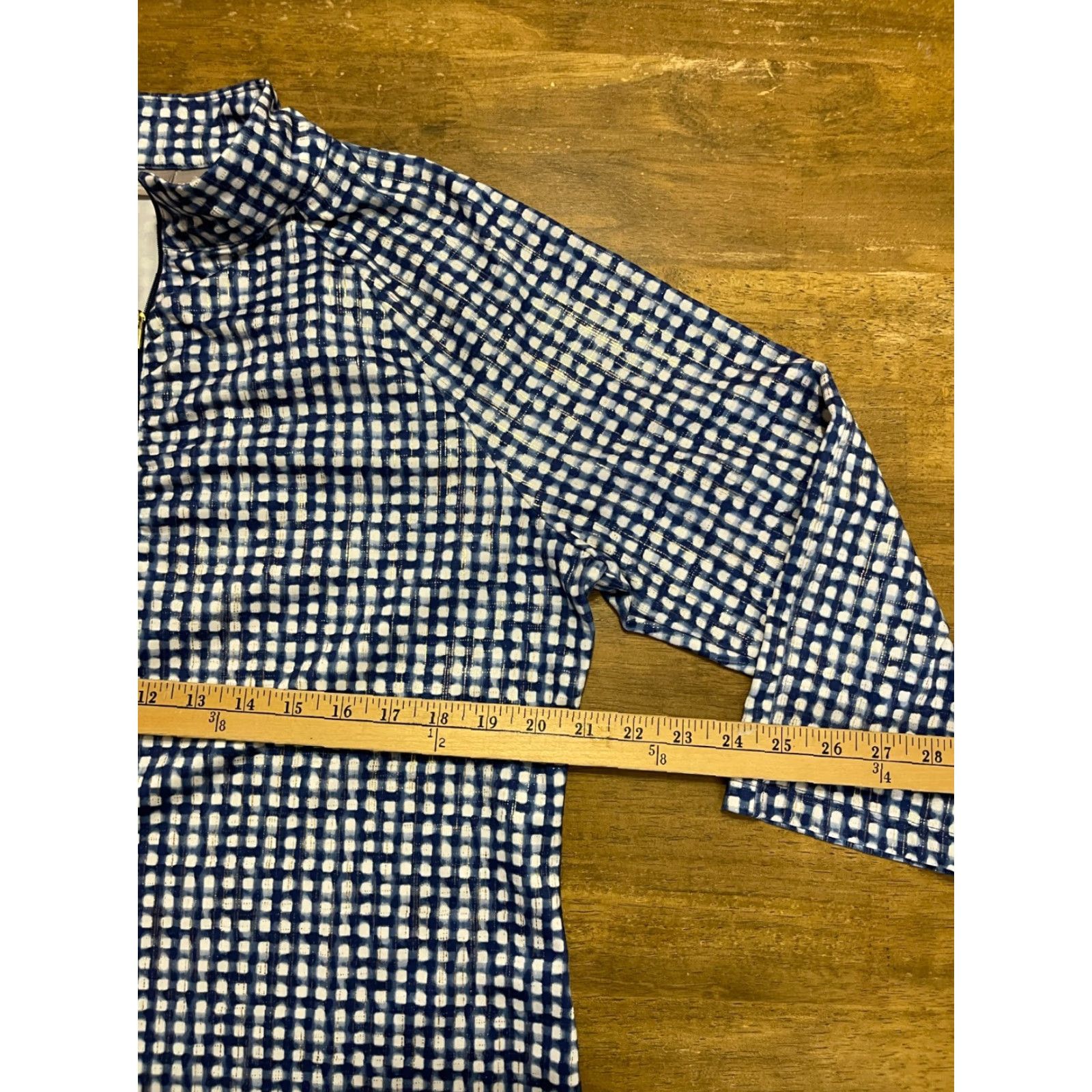 Vintage Chico's Shirt, Women, Long Sleeve, 1/4 Zip Up, Sparkle, Blue White, Size 12, Casual Travel, Men's? Wait. Size XL / US 12-14 / IT 48-50 - 5 Thumbnail