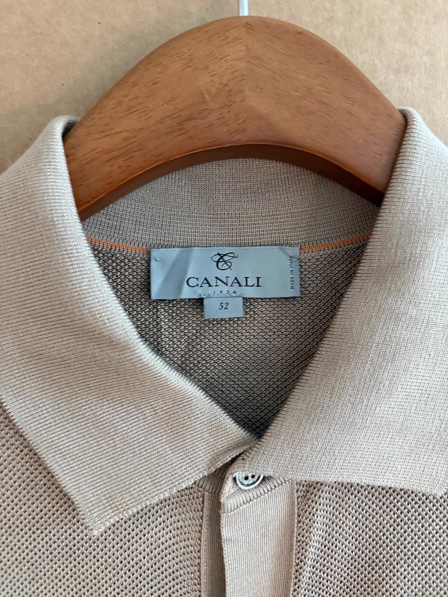Canali CANALI Men's Short Sleeve Polo Shirt Q16 Size US L / EU 52-54 / 3 - 3 Thumbnail
