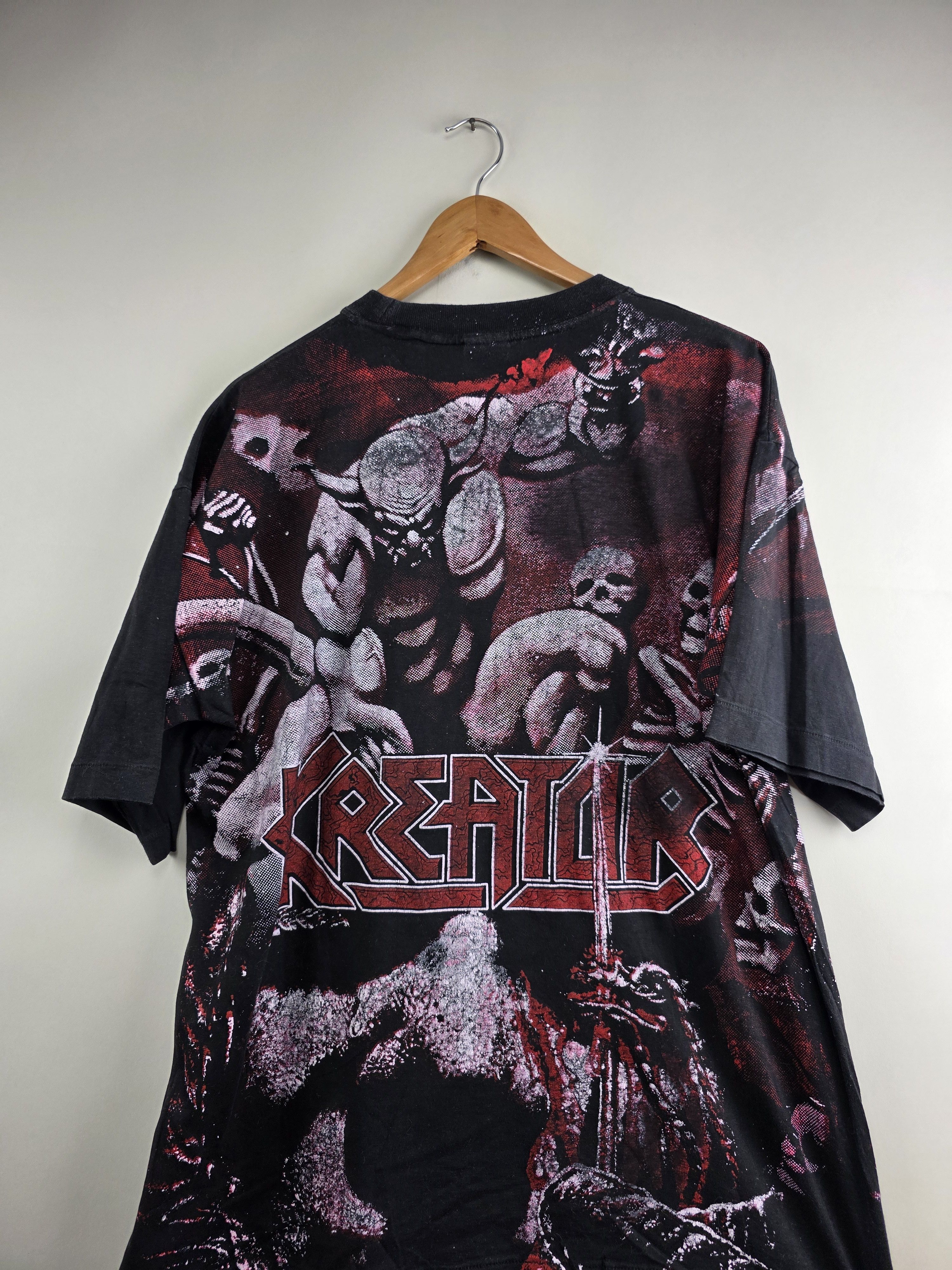 Band Tees × Vintage 90s Kreator All over print XL 23" 29.5" Size US XL / EU 56 / 4 - 7 Thumbnail