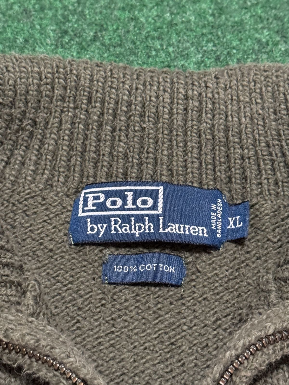 Polo Ralph Lauren Polo Ralph Lauren Vintage 1/4 Zip Cotton Olive Sweatshirt Size US XL / EU 56 / 4 - 3 Thumbnail
