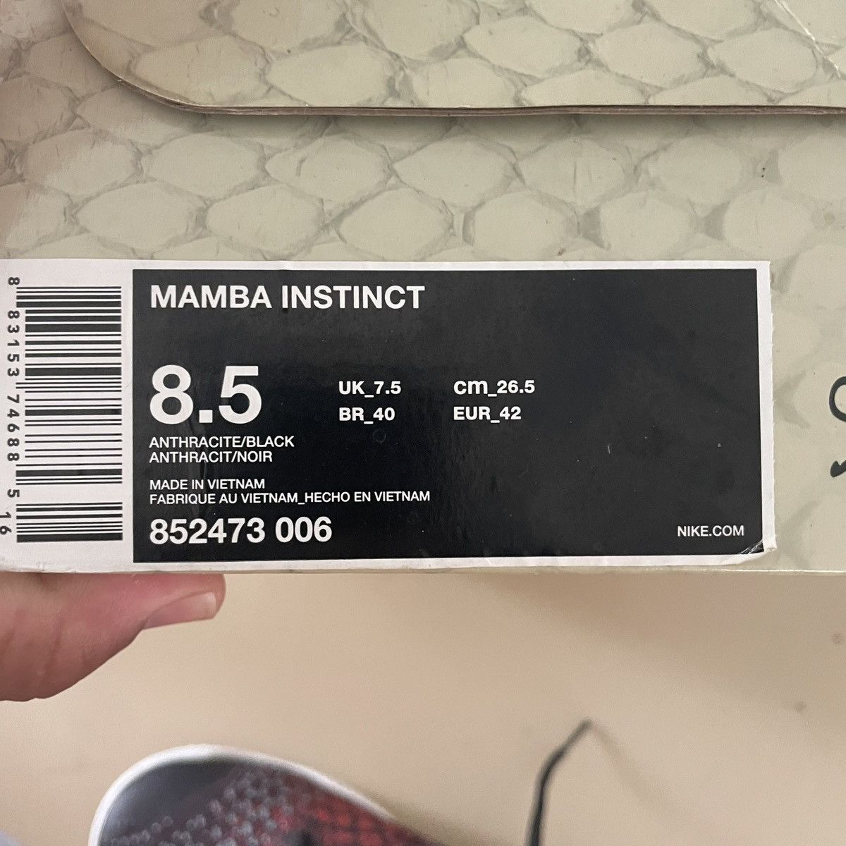 Nike 8.5 Nike Kobe Mamba Instinct Black Red 852473-006 W/ Box Size US 8.5 / EU 41-42 - 12 Thumbnail