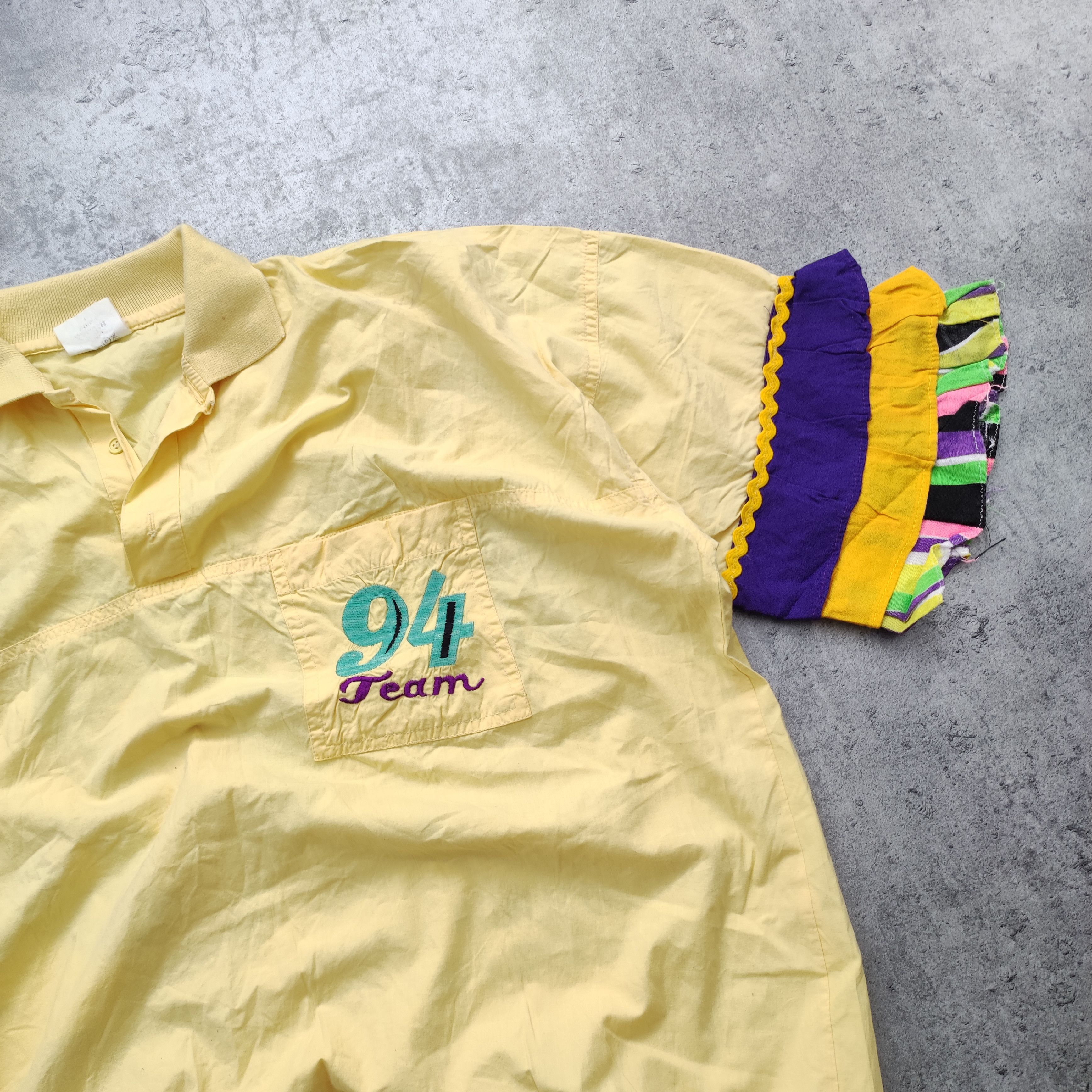 MLB × Vintage Vintage RARE 90s Avant Garde MLB 94' Team Yellow Jersey Size US XL / EU 56 / 4 - 4 Thumbnail