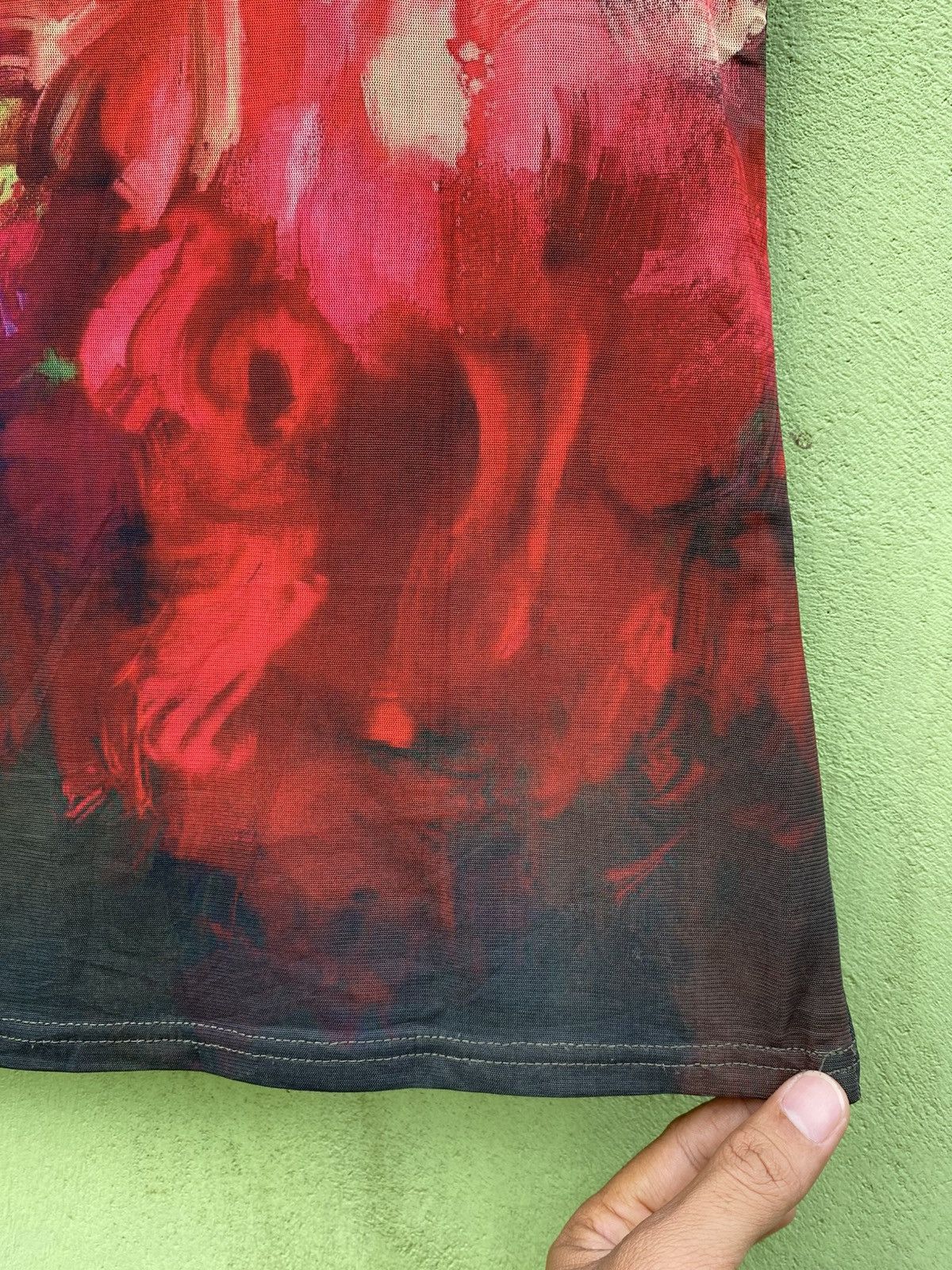 Japanese Brand H&D Artistic Floral Painting Dark Tone Tee Grunge Aesthetic Size L / US 10 / IT 46 - 12 Thumbnail