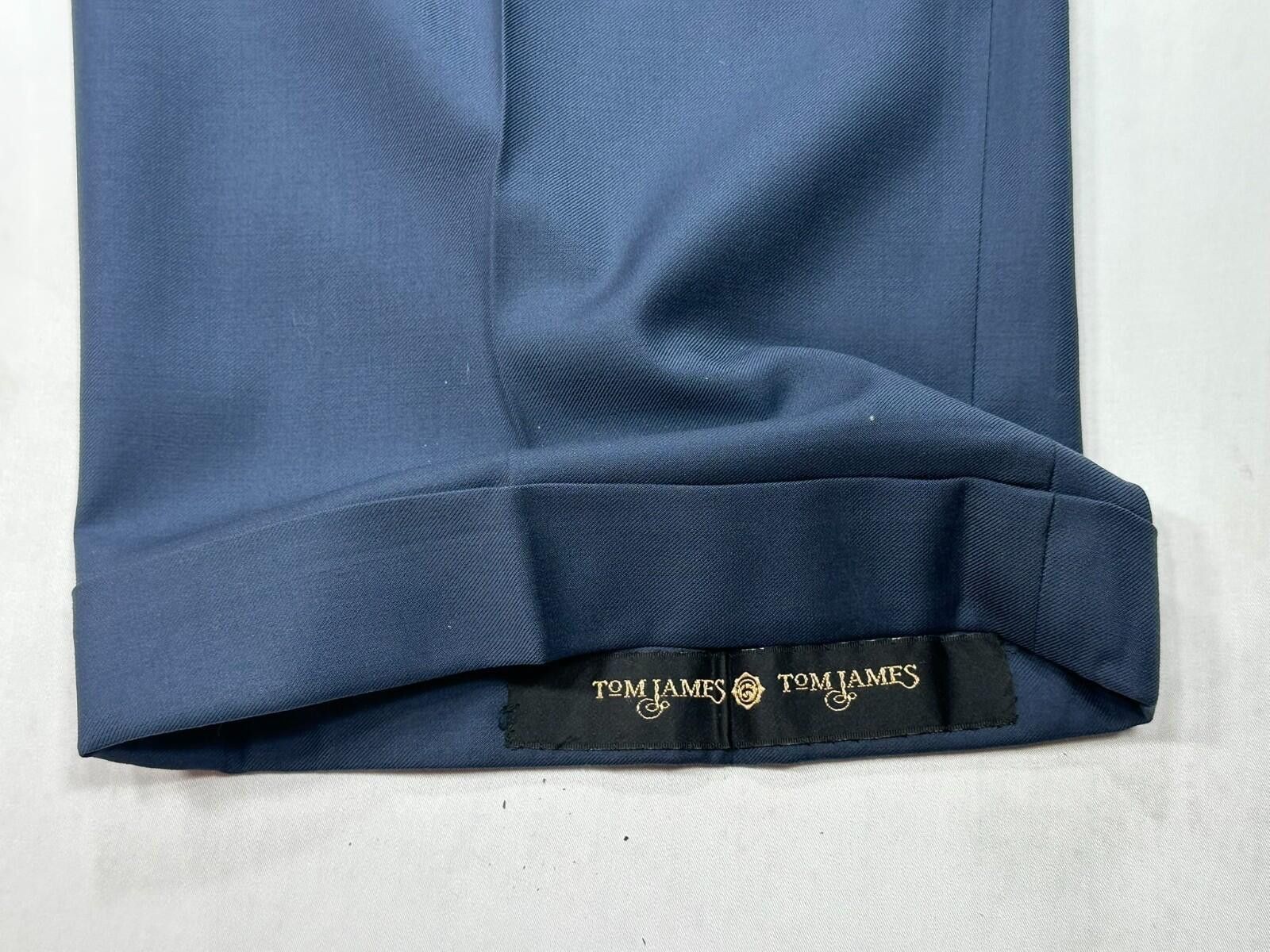 Tom James Tom James Royal Classic Straight Dress Pants Blue Mens 40/28 Size US 40 / EU 56 - 6 Thumbnail