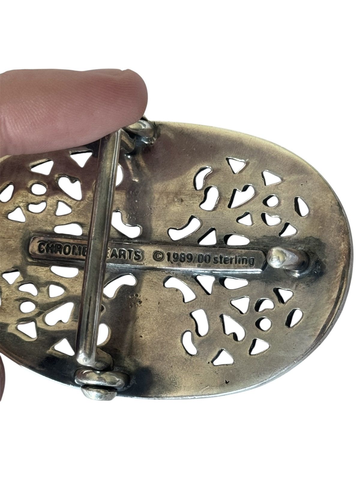 Chrome Hearts Chrome Hearts Pave Diamond Sterling Silver Oval Belt Buckle Size ONE SIZE - 4 Thumbnail