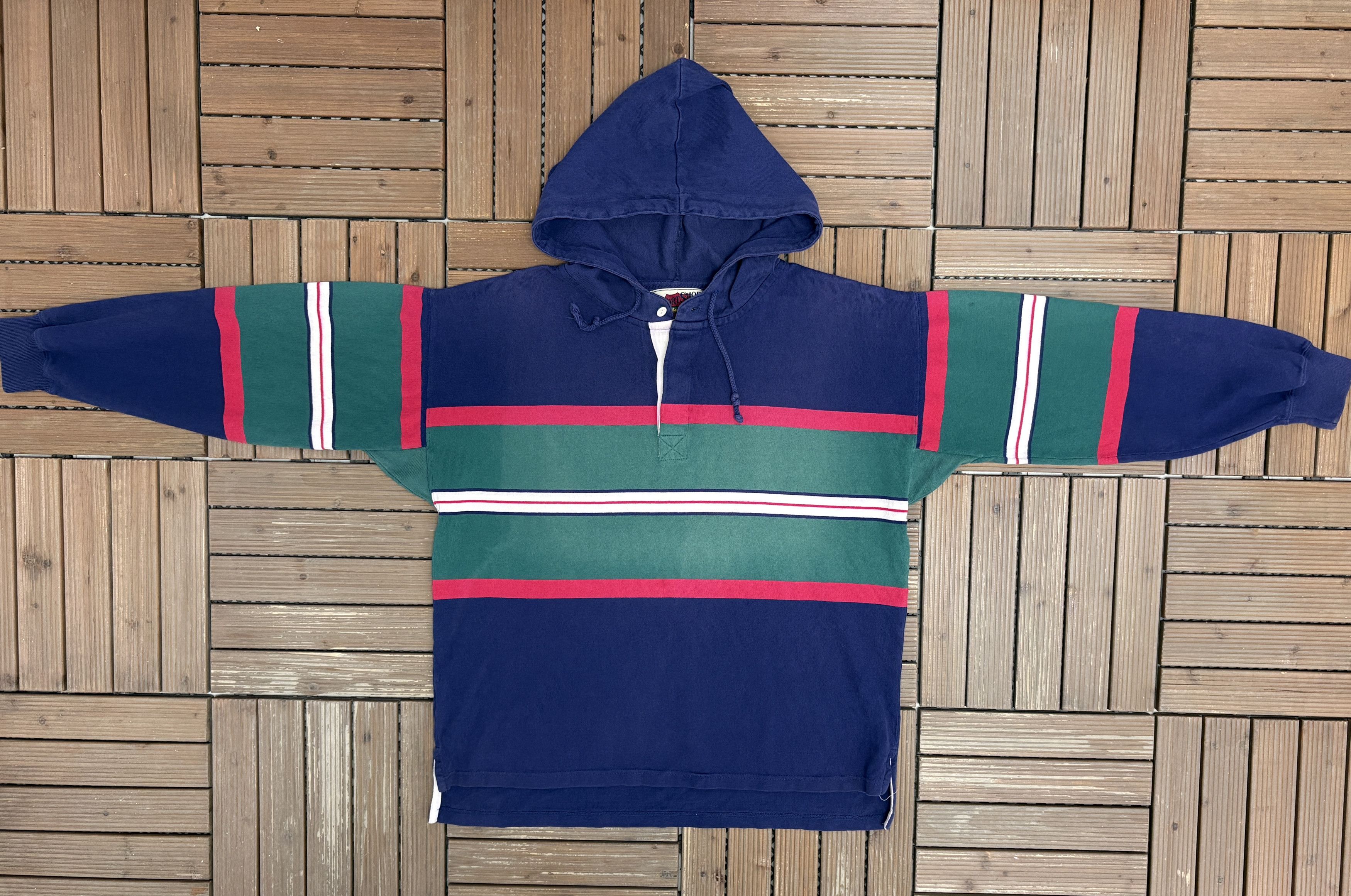 Eddie Bauer Eddie Bauer Striped Vintage Blue Hoodie Sweater Size US M / EU 48-50 / 2 - 5 Thumbnail