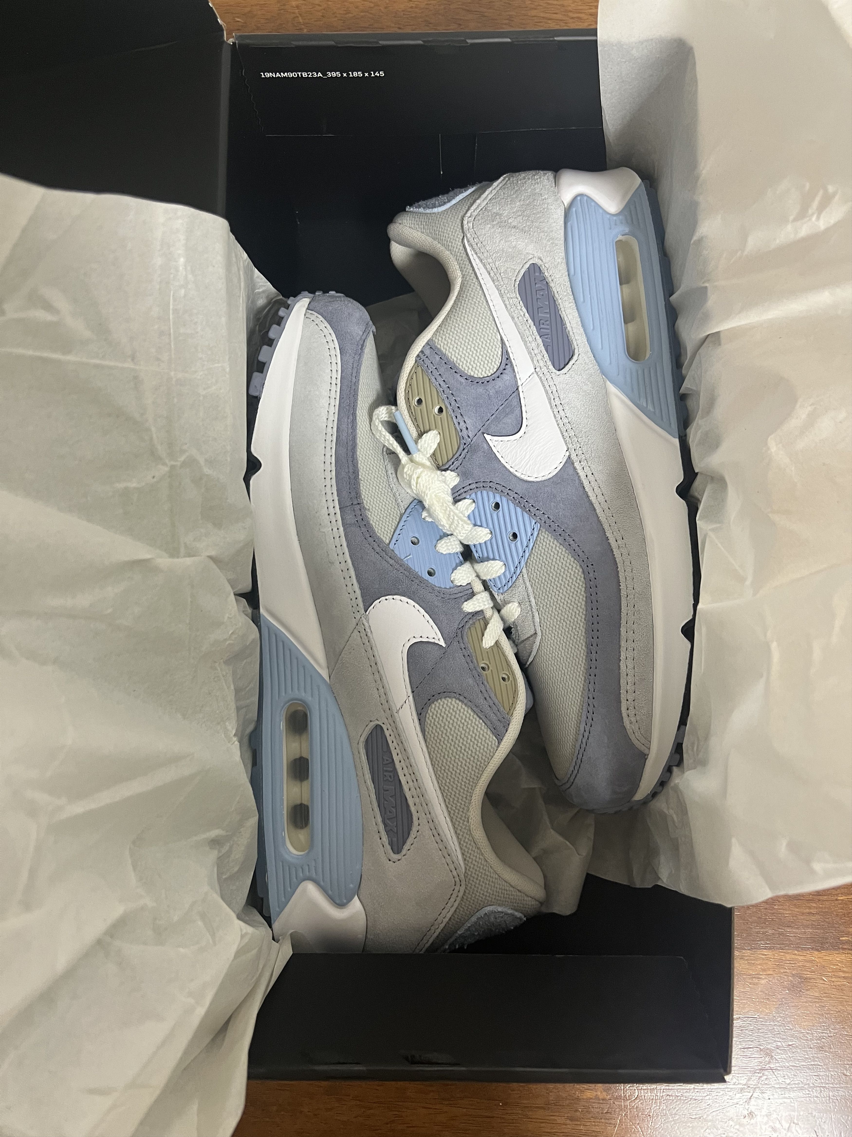 Nike 💚 2022 Nike Air Max 90 NRG Ashen Slate/White-Light Bone NEW Size US 12 / EU 45 - 9 Thumbnail