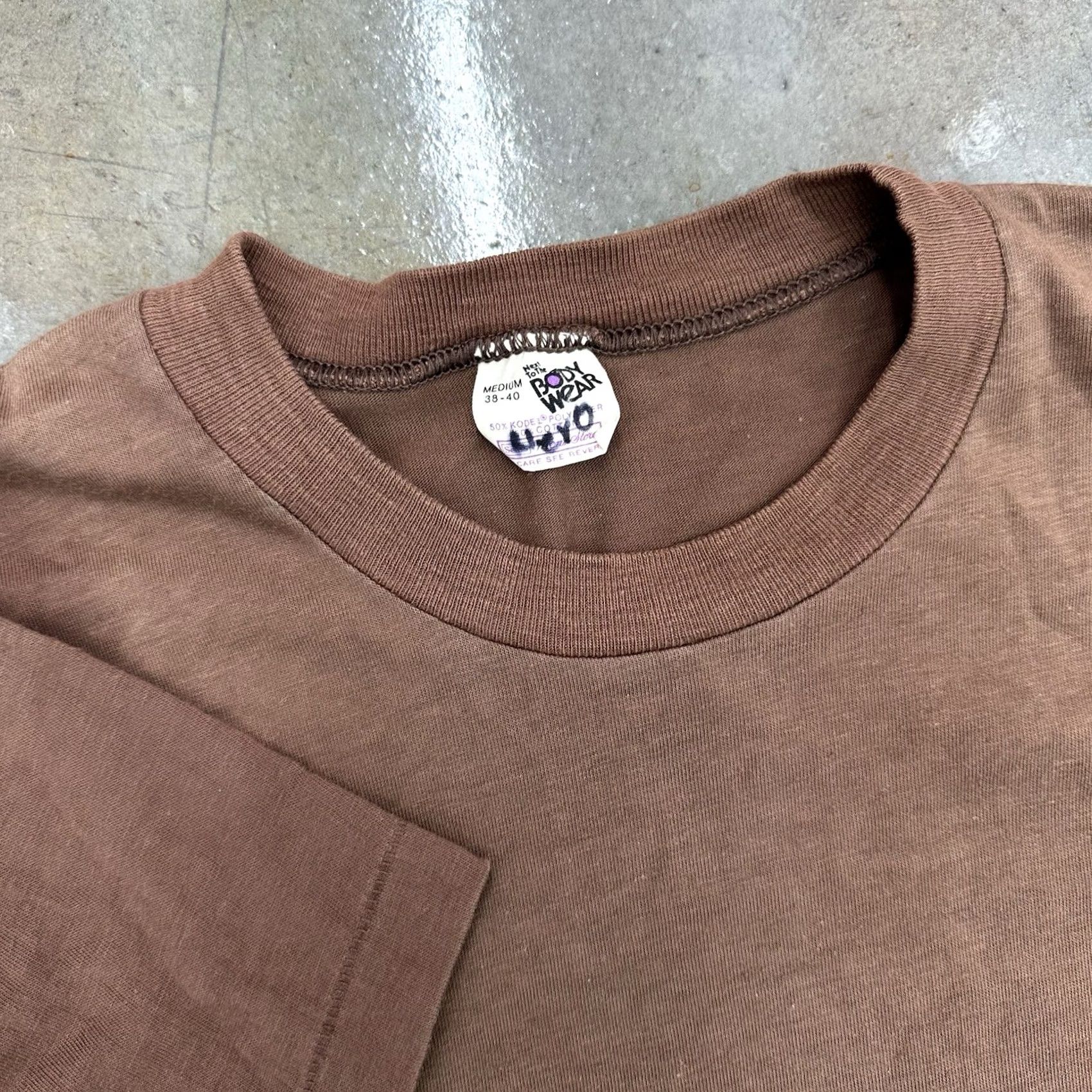 Sears VINTAGE Sears Next To The Body Wear Mens Short Sleeve T-Shirt Brown M 70s 50/50 Cotton" Size US M / EU 48-50 / 2 - 2 Thumbnail