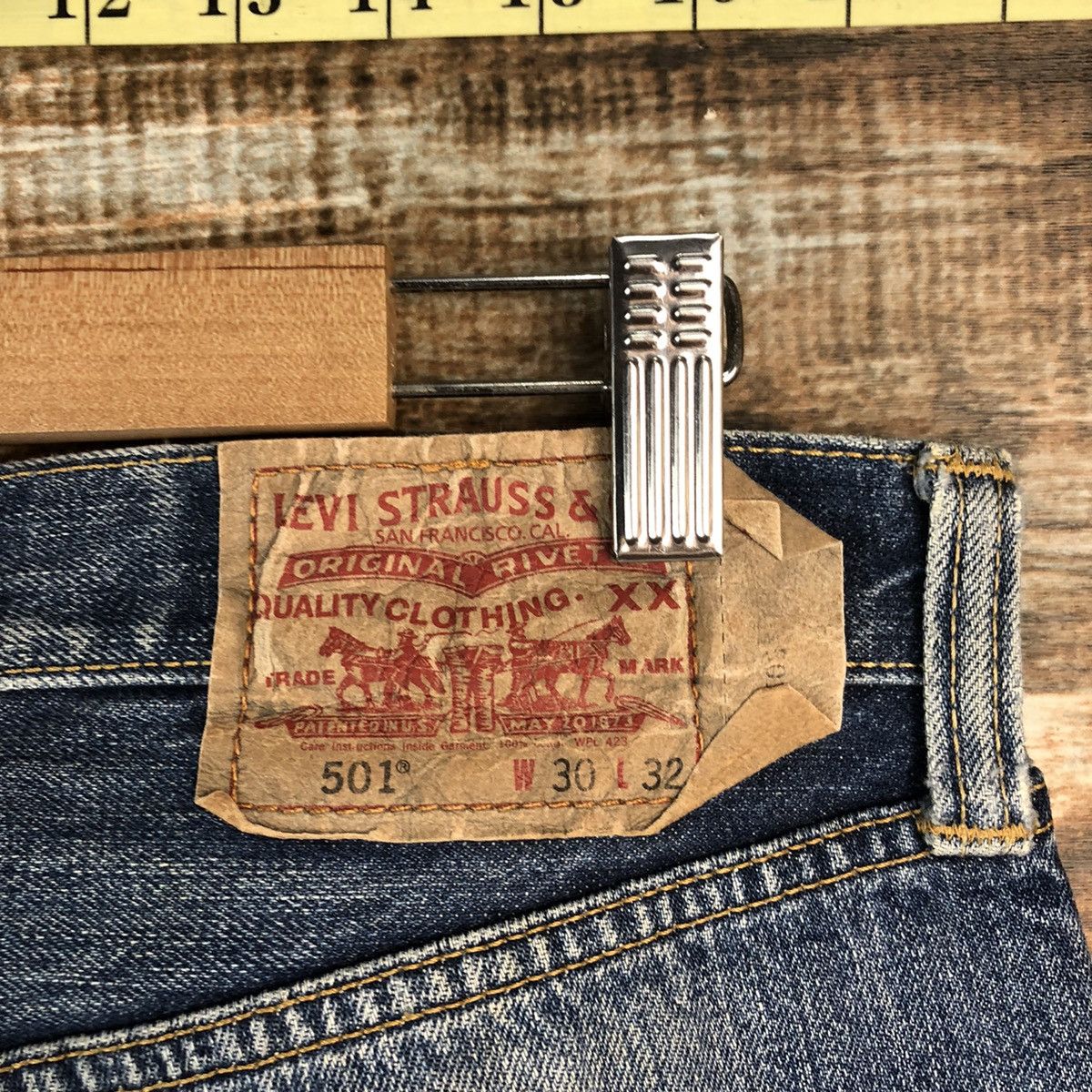 Levi's DLL 501 Levis Blue Distressed Denim Pants #C081 Size US 30 / EU 46 - 20 Thumbnail