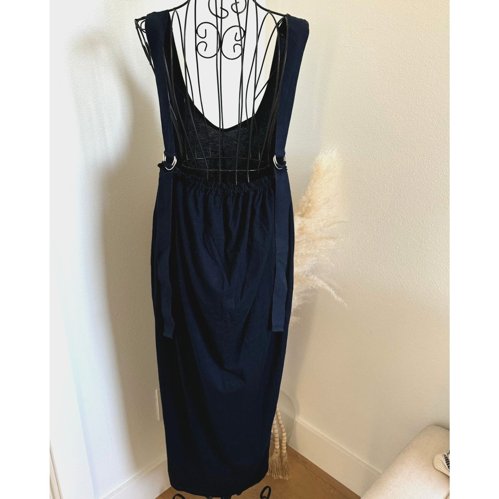AG Adriano Goldschmied AG Adriano Goldschmied Cotton Midi Open Back Navy Dress Size S / US 4 / IT 40 - 3 Thumbnail