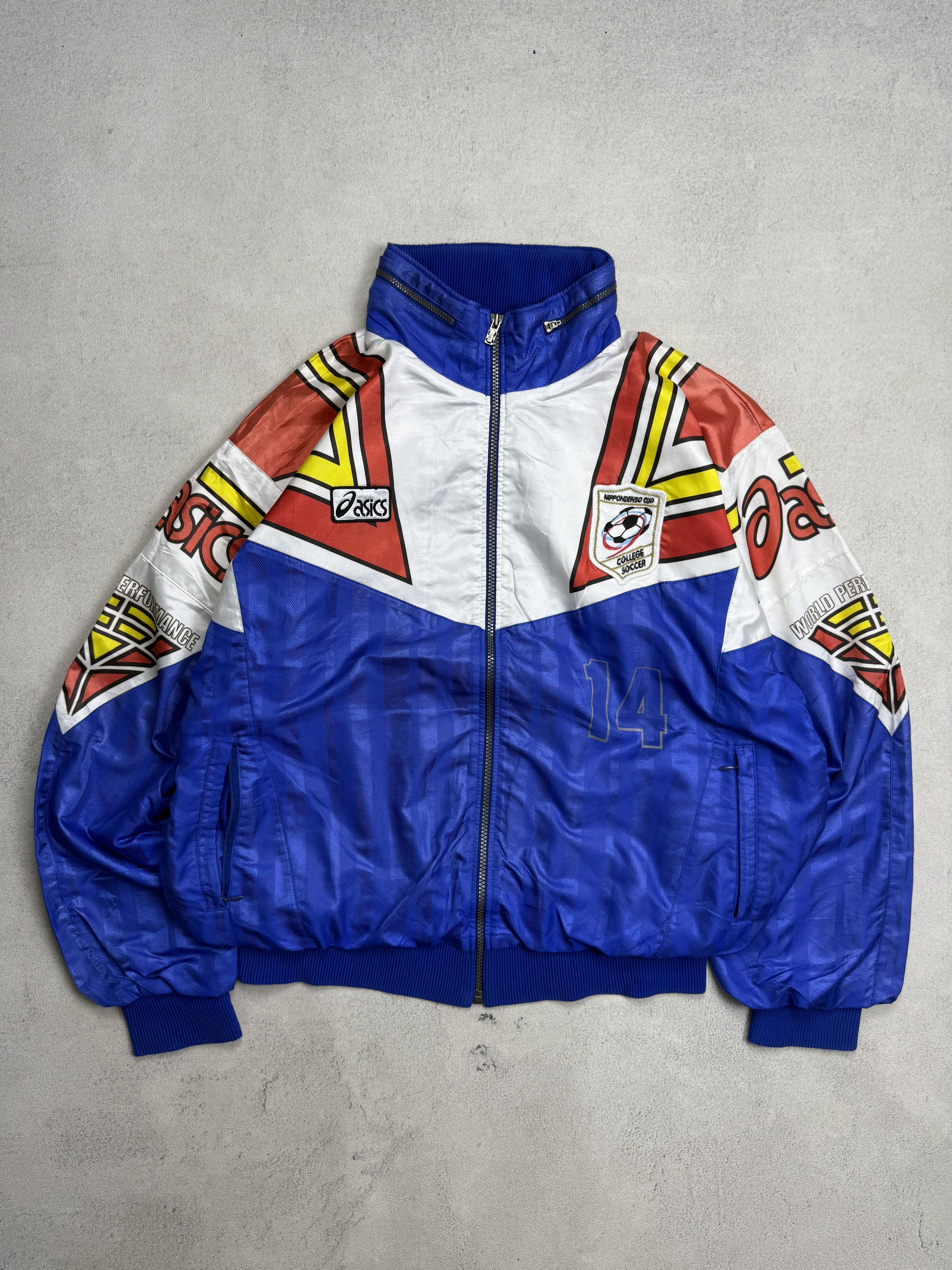 Asics Vintage 90s Asics Soccer Jacket Size US L / EU 52-54 / 3 - 1 Thumbnail