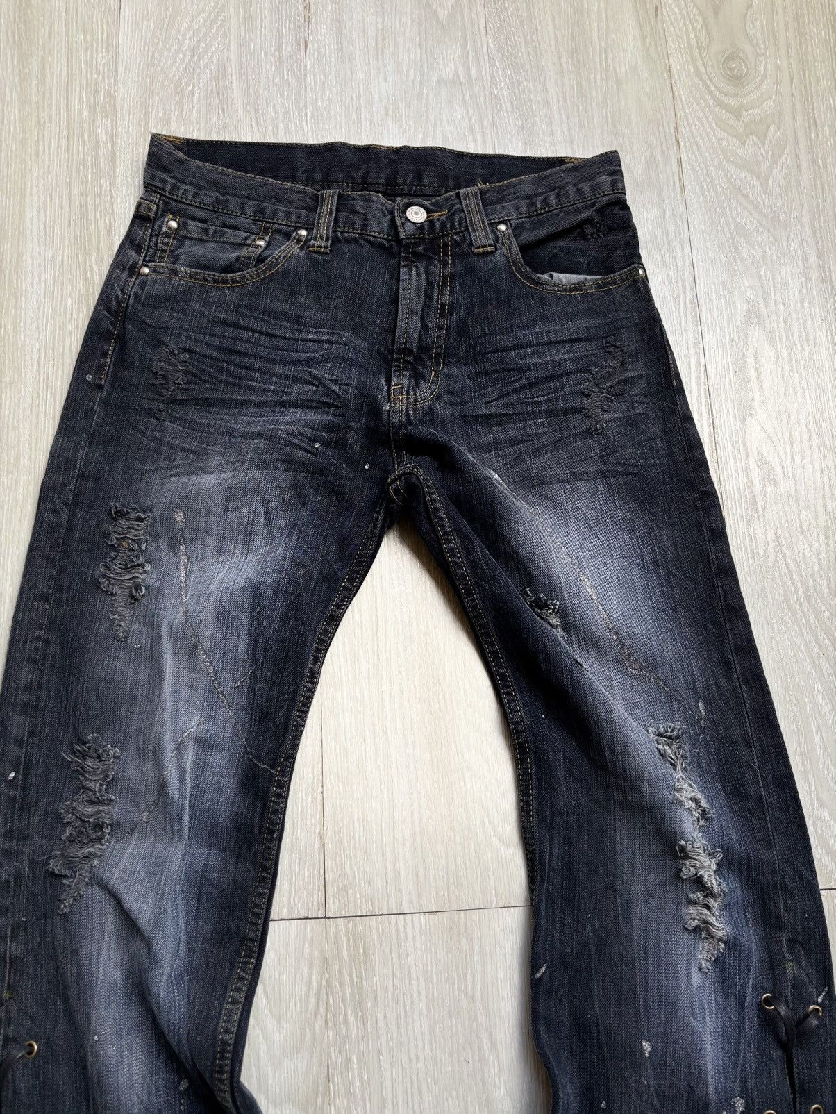 Japanese Brand VERTGARMENTS lace up flare jeans Size US 28 / EU 44 - 2 Thumbnail