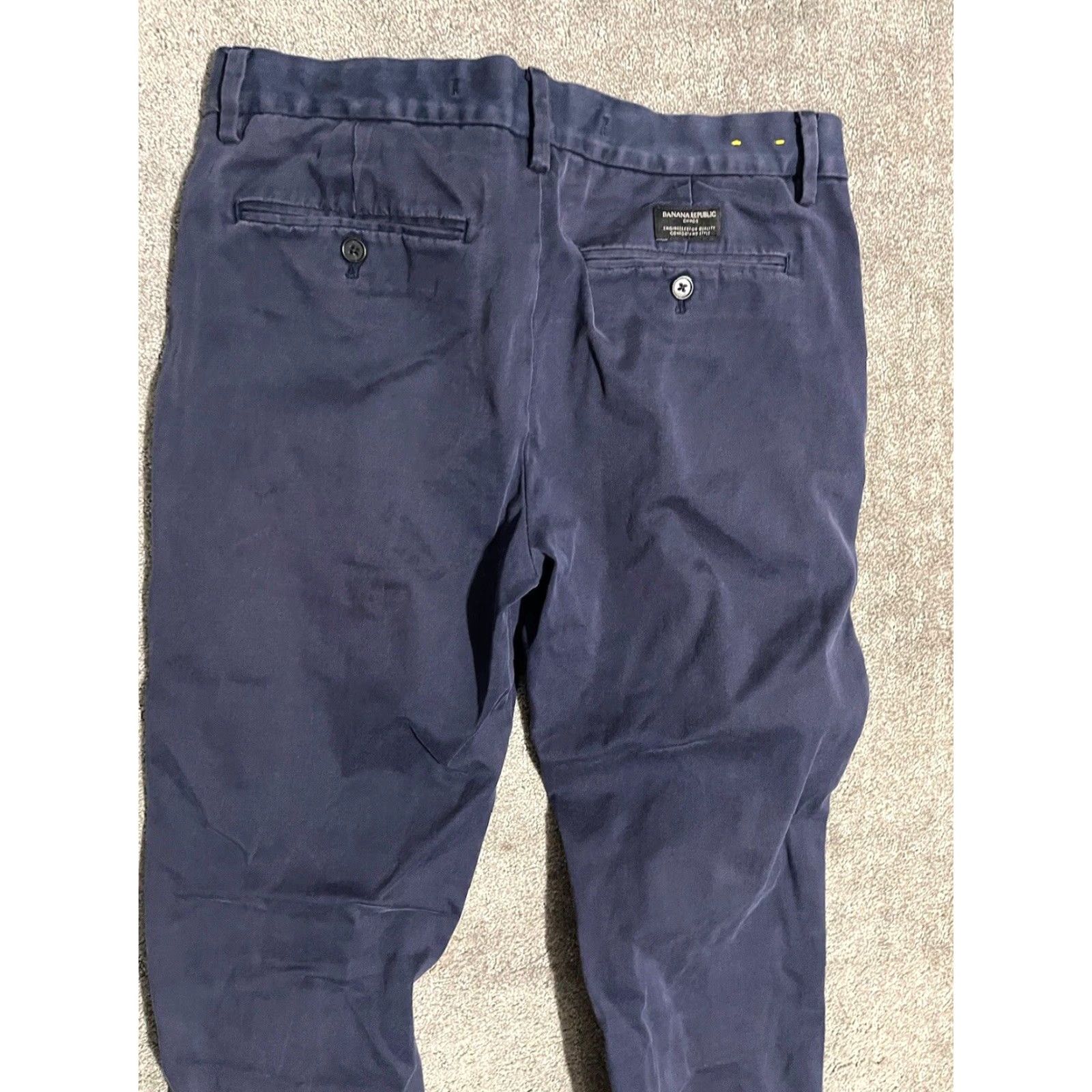Banana Republic VINTAGE Banana Republic Men's Skinny Fit Chino Pants 33x32 Blue Stretch Casual Office Smart Size US 33 - 2 Thumbnail