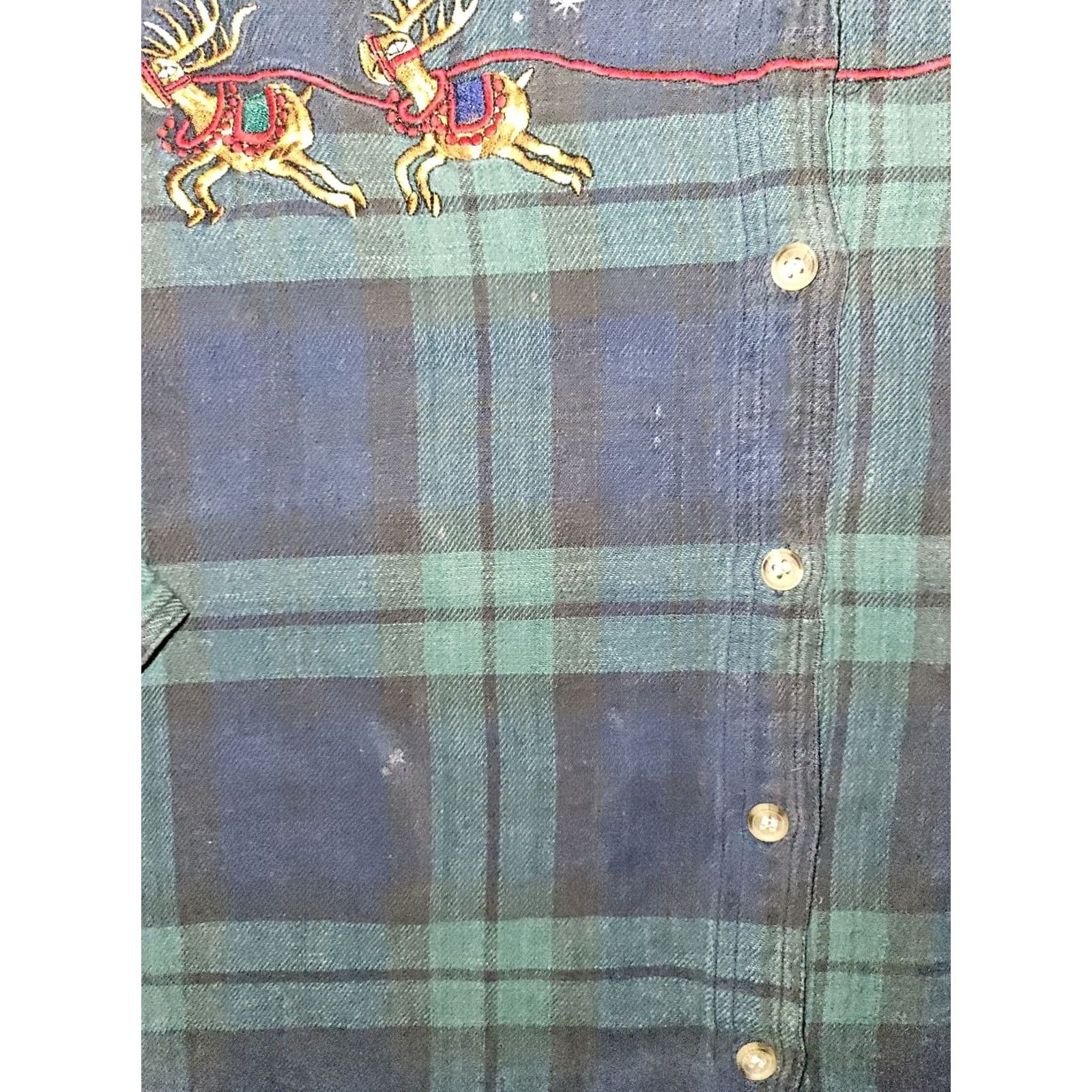 Vintage VINTAGE Nutcracker Button-Up Shirt Christmas Women's 20W Plaid Green Embroidered 90s Holiday Shirt Womens Size 3XL / US 20-22 - 6 Thumbnail