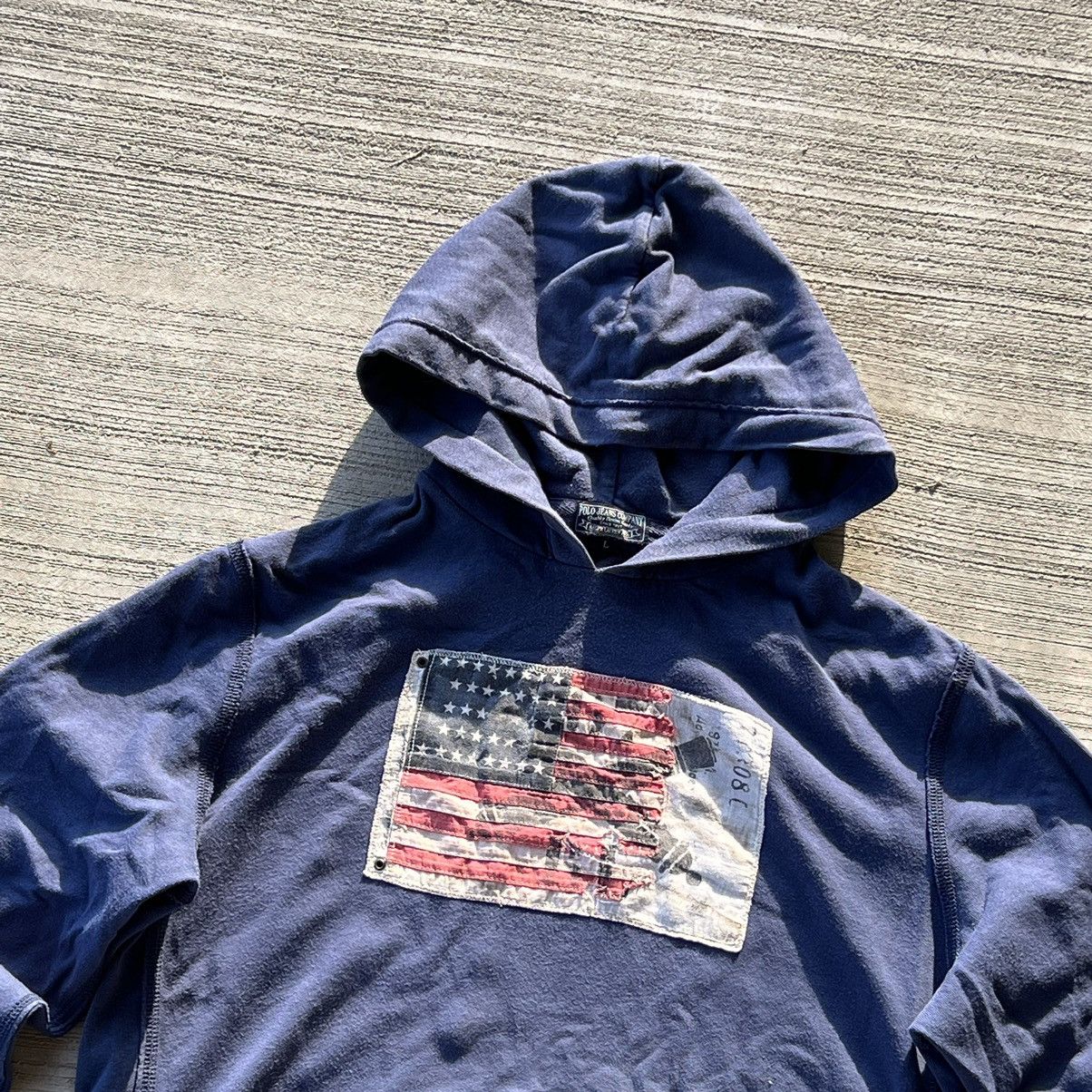 Polo Ralph Lauren × Vintage Polo Ralph Lauren Quality Denim Vintage Big logo Hoodie Size US L / EU 52-54 / 3 - 2 Thumbnail