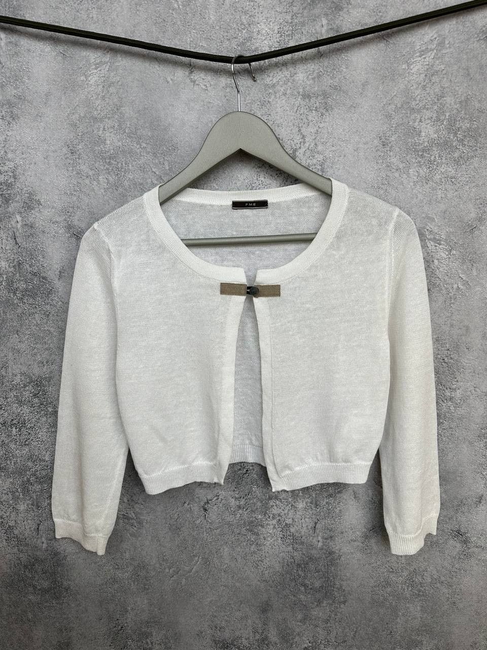 Peserico Peserico PME Linen Cotton Cropped Cardigan Lightweight Size XS / US 0-2 / IT 36-38 - 1 Thumbnail