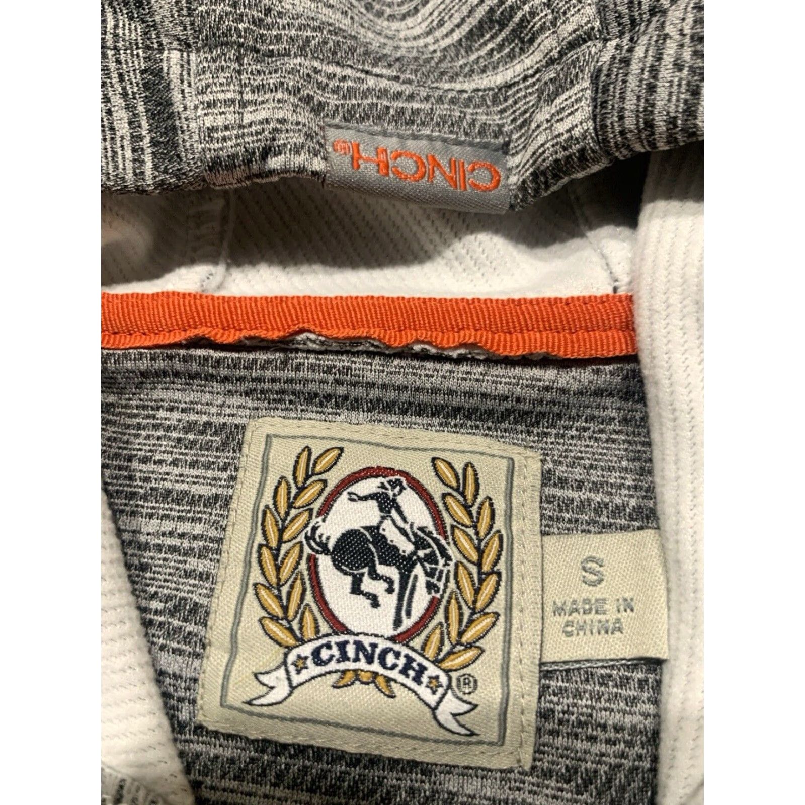 Logo 7 VINTAGE Cinch Western Cowboy Hooded Sweatshirt Hoodie Pullover Men S Heather Gray Logo Fall Winter Size US S / EU 44-46 / 1 - 6 Thumbnail