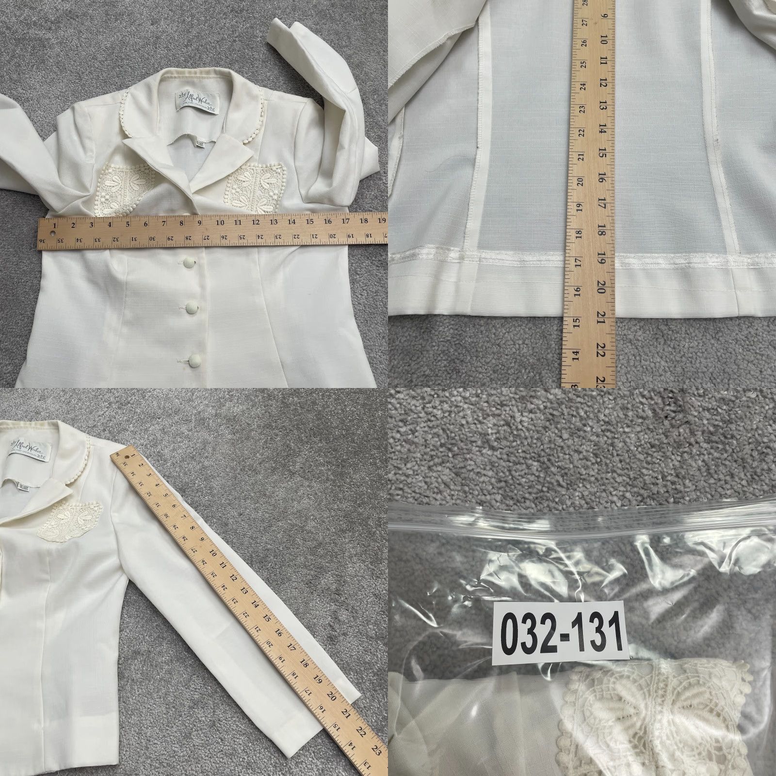 Vintage VINTAGE ILGWU Unlined Blazer Jacket Womens S Ivory Button Up Embroidered Blazer Jacket Size S / US 4 / IT 40 - 9 Thumbnail