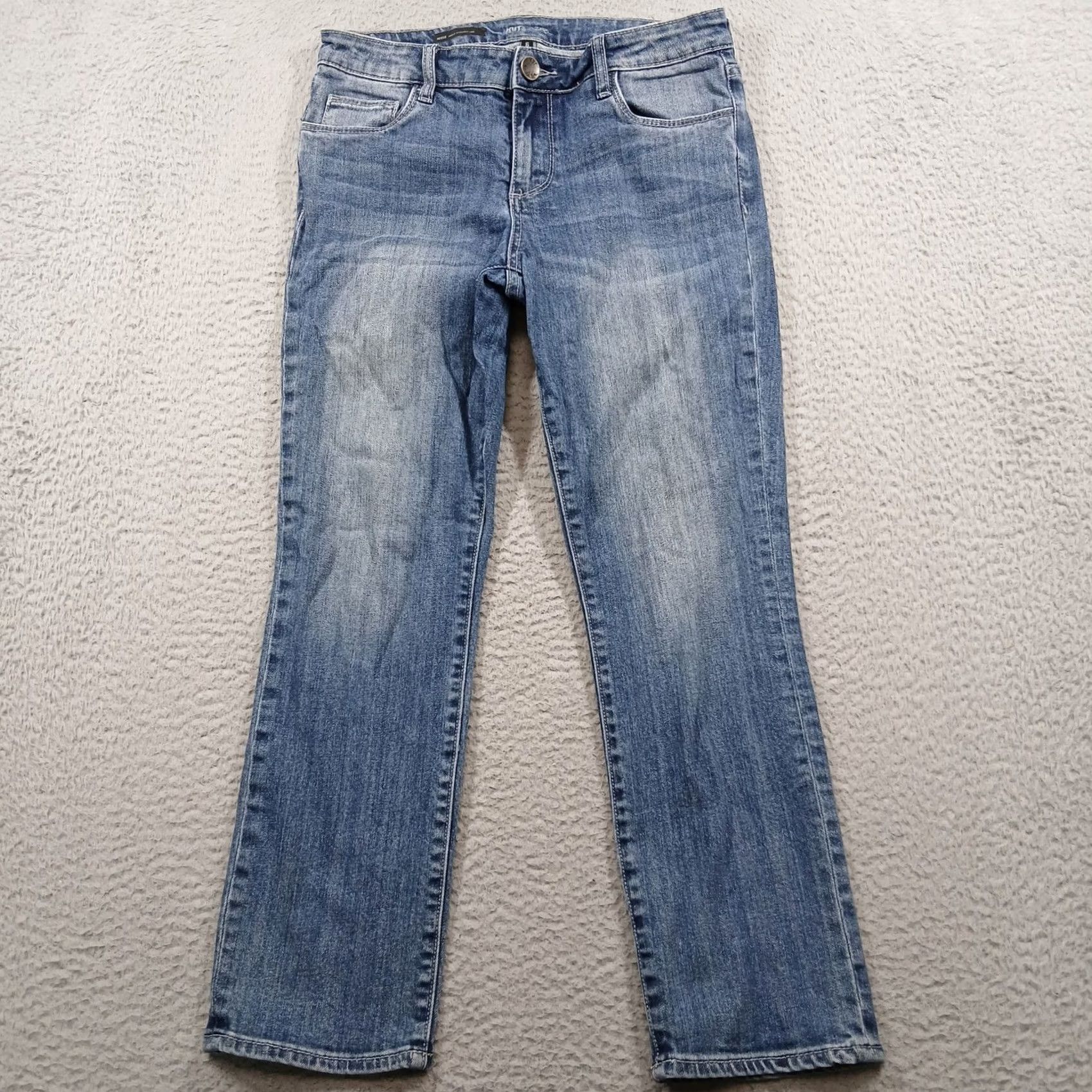 Vintage KUT from the Kloth Reese Straight Leg Ankle Jeans 6 Medium Wash Cotton Blend Size 28" / US 6 / IT 42 - 2 Thumbnail