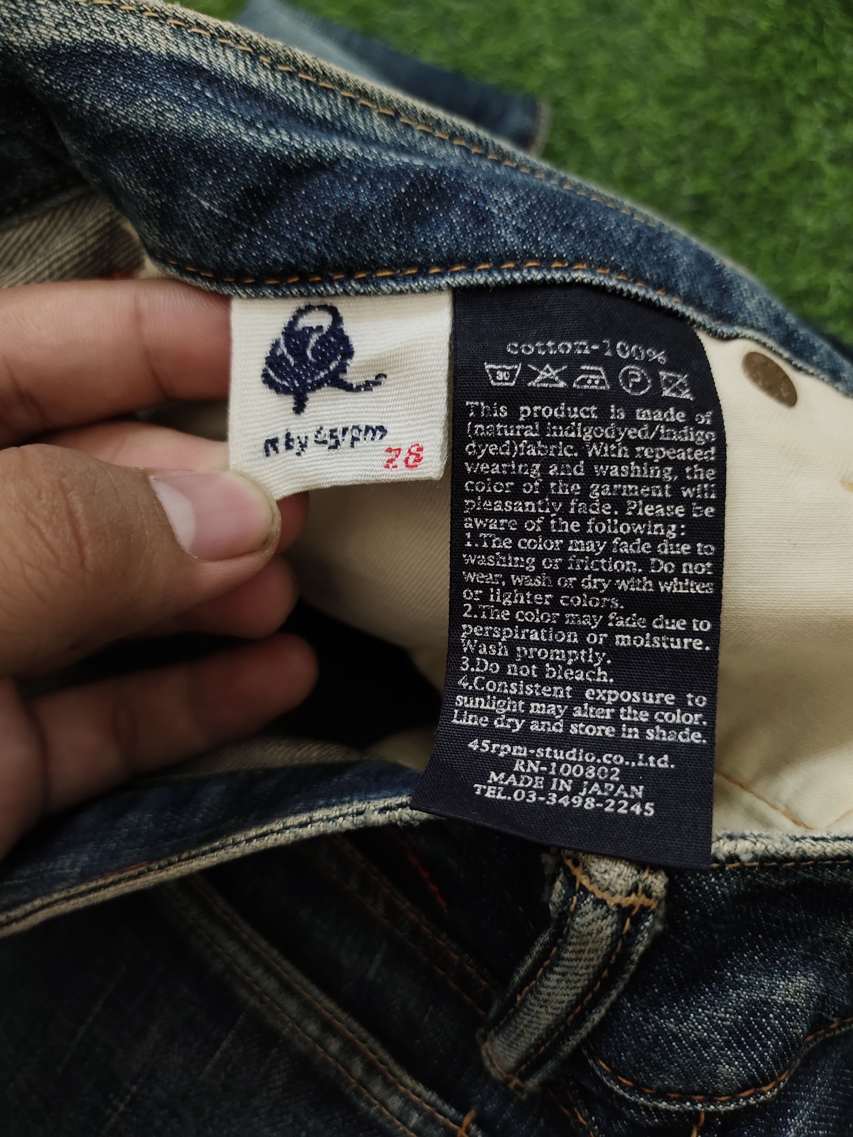 Kapital Vintage 90s 45rpm Clawmark Distress Faded Long Denim Jeans Size US 28 / EU 44 - 18 Thumbnail