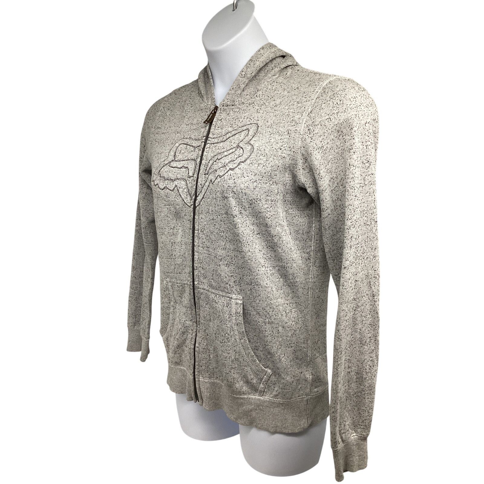Fox Racing Fox Racing Beige Zip Up Hoodie Jacket Large Stretch Pockets Size L / US 10 / IT 46 - 3 Thumbnail