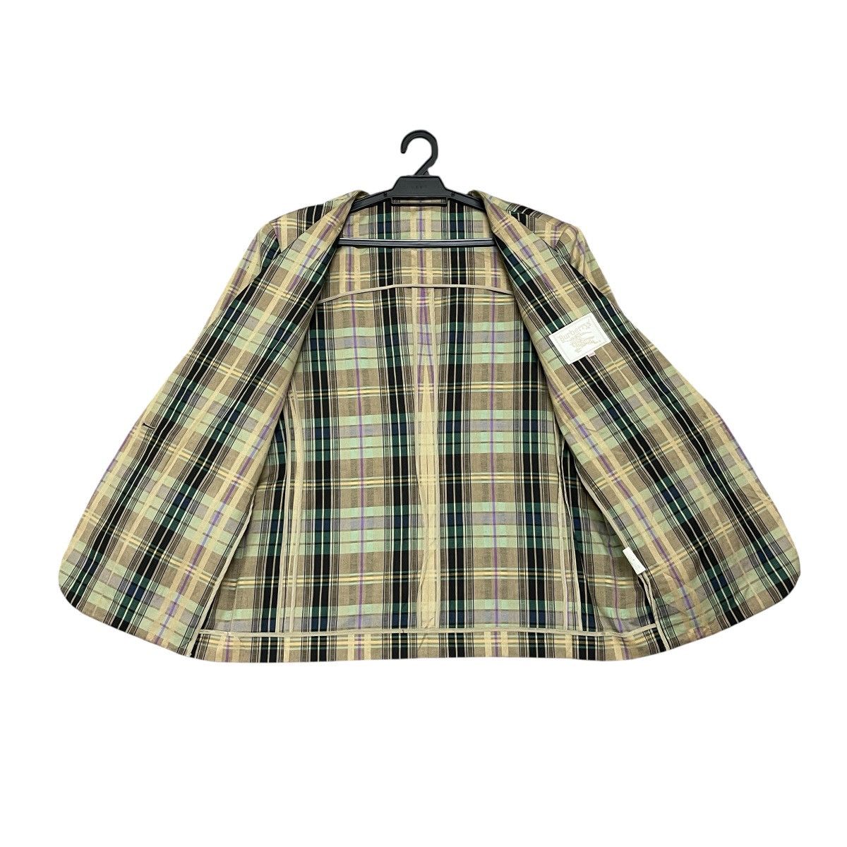 Burberry Vintage 90s Burberrys’ Japan Checkered Cotton Linen Blazer Size M / US 6-8 / IT 42-44 - 19 Thumbnail