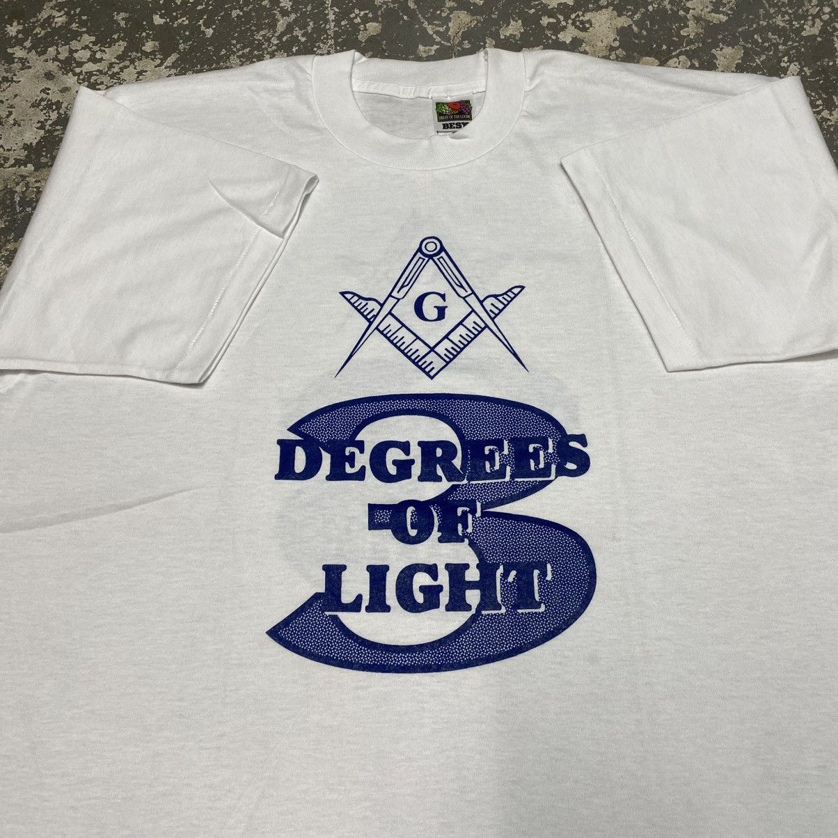 Vintage Vintage Freemason 3 Degrees of Light T-Shirt Illuminati Whit Size US XL / EU 56 / 4 - 3 Thumbnail