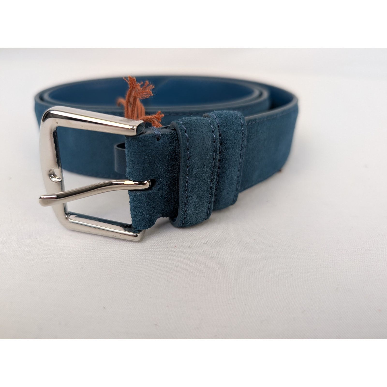 Loro Piana o1rshd1 Size: 80 / Men's 100% Suede Calf Split Belt in Green Size 32 - 3 Thumbnail