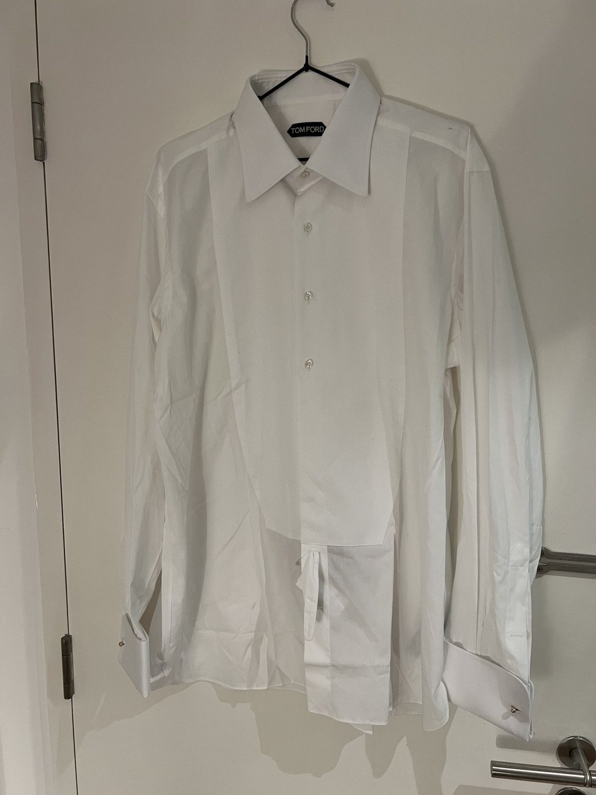 Tom Ford TOM FORD White Dress tuxedo Shirt Size 17 43 Long Sleeves Size US XL / EU 56 / 4 - 1 Thumbnail