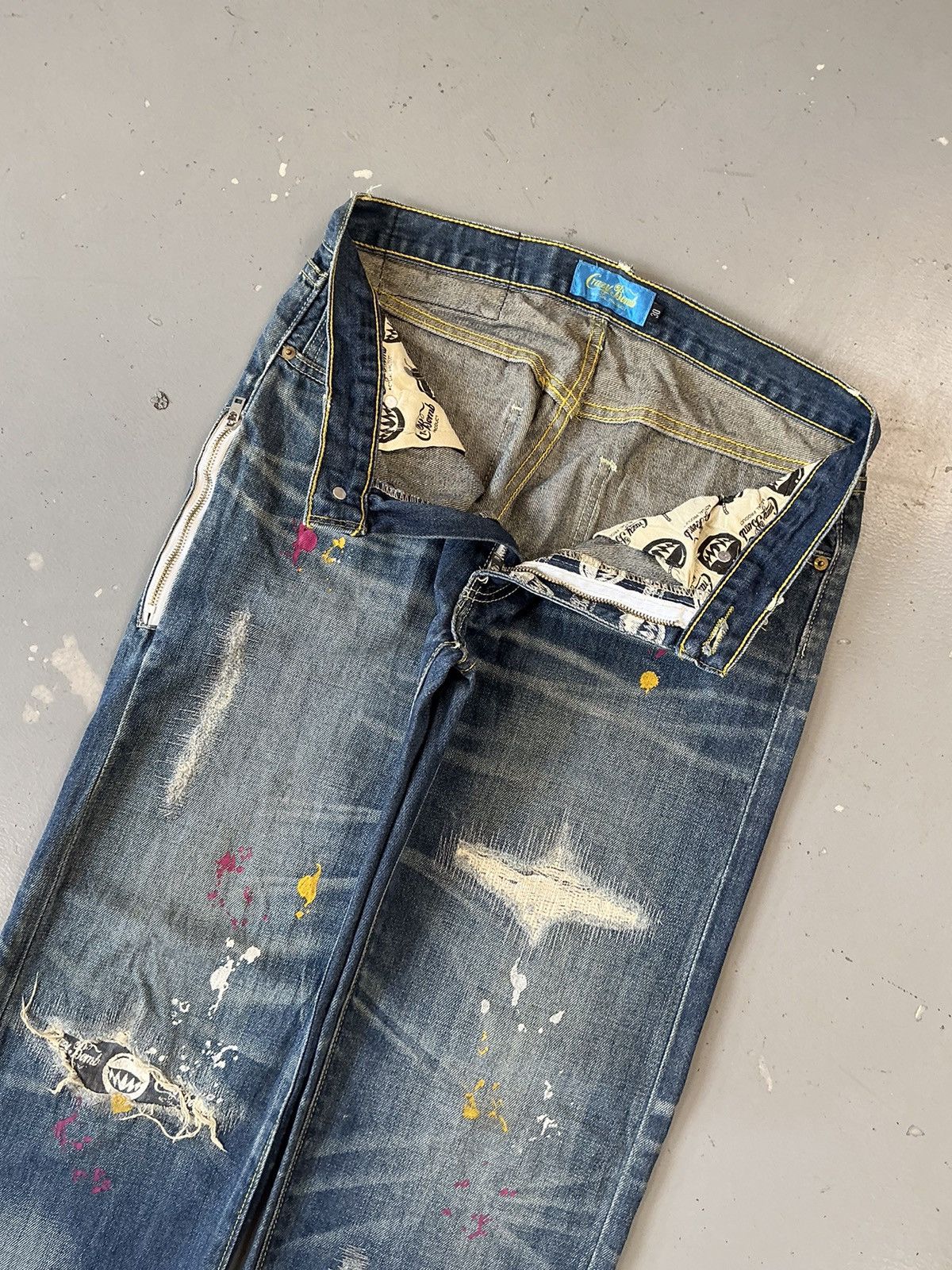 Designer × Vintage Vintage crazy bomb SpellOut distressed denim Size US 30 / EU 46 - 6 Thumbnail