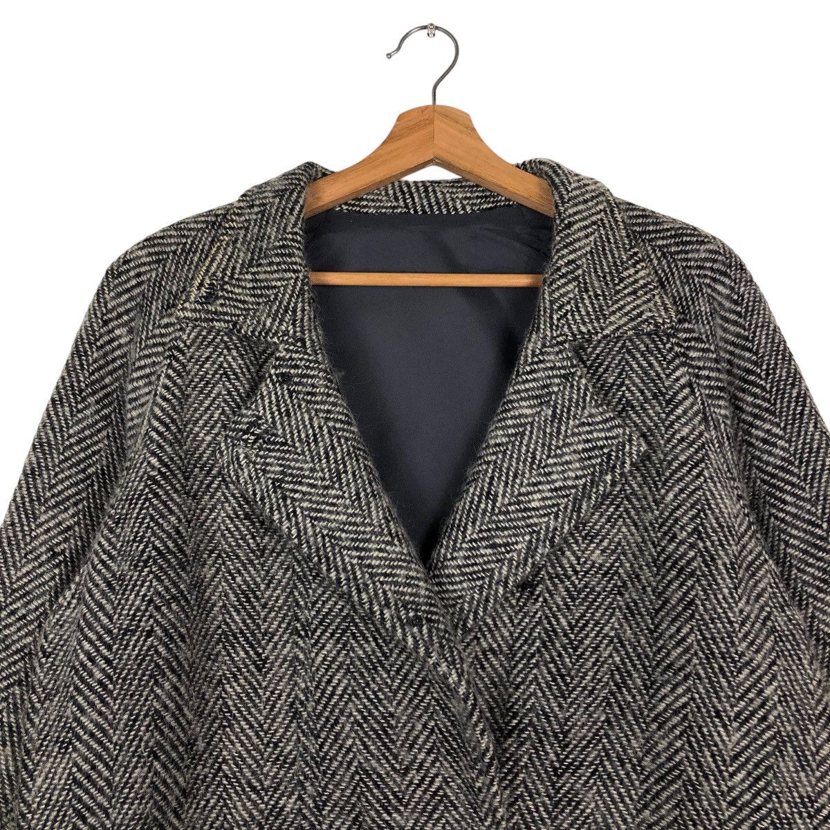 Japanese Brand 🔥Issey Miyake Design Wool Long Jacket Herringbone Size US M / EU 48-50 / 2 - 3 Thumbnail