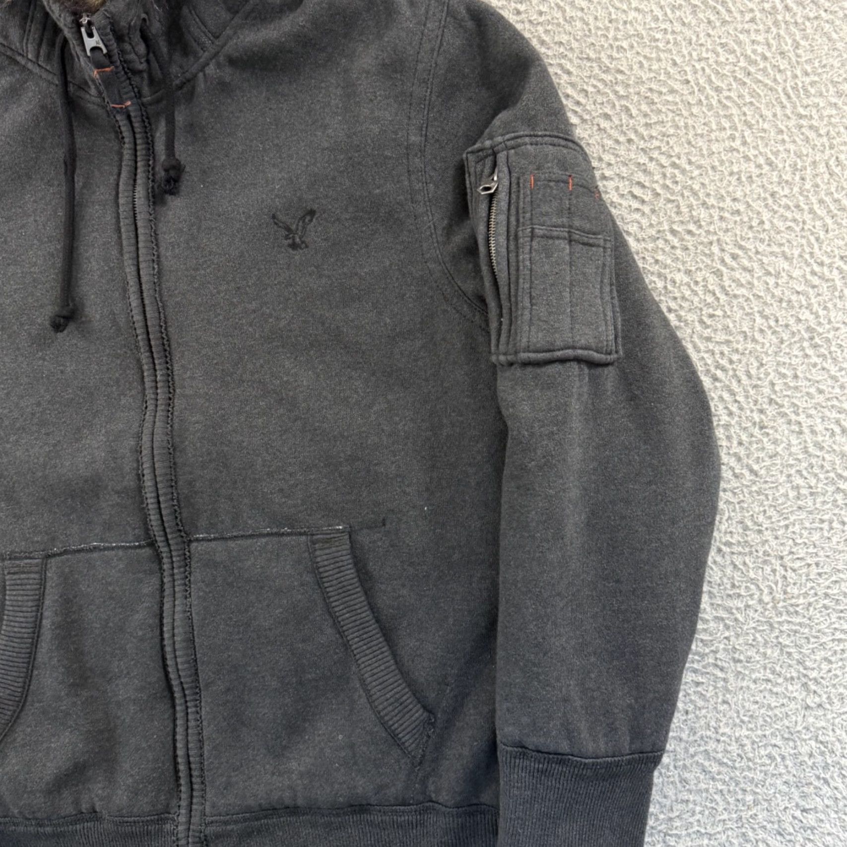 American Eagle Outfitters VINTAGE American Eagle Jacket Mens XL Gray Fur Hoodie Camo Lined Zip Outdoor Y2K Size US XL / EU 56 / 4 - 5 Thumbnail