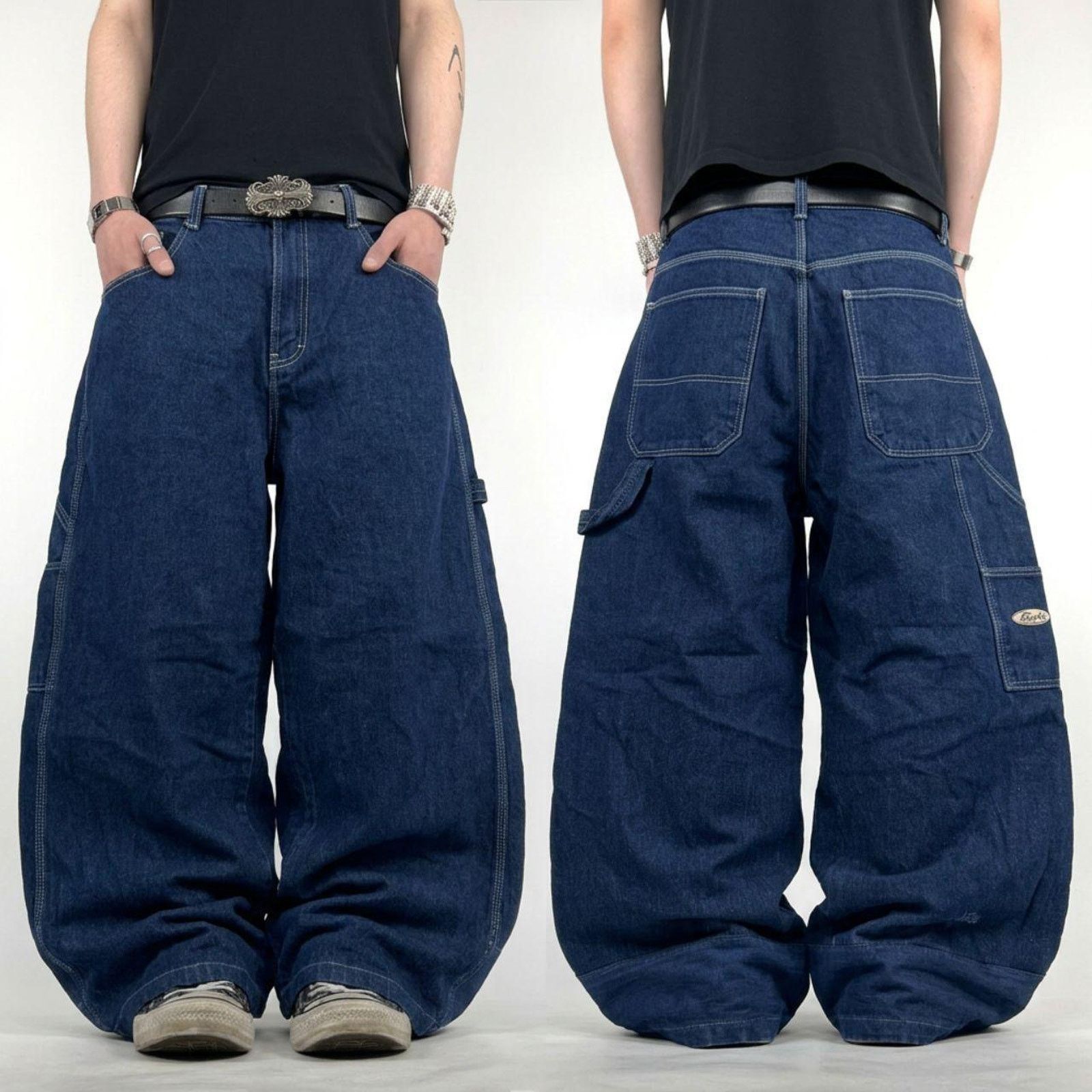 Vintage y2k carpenter stonewash archive baggy wide leg jeans