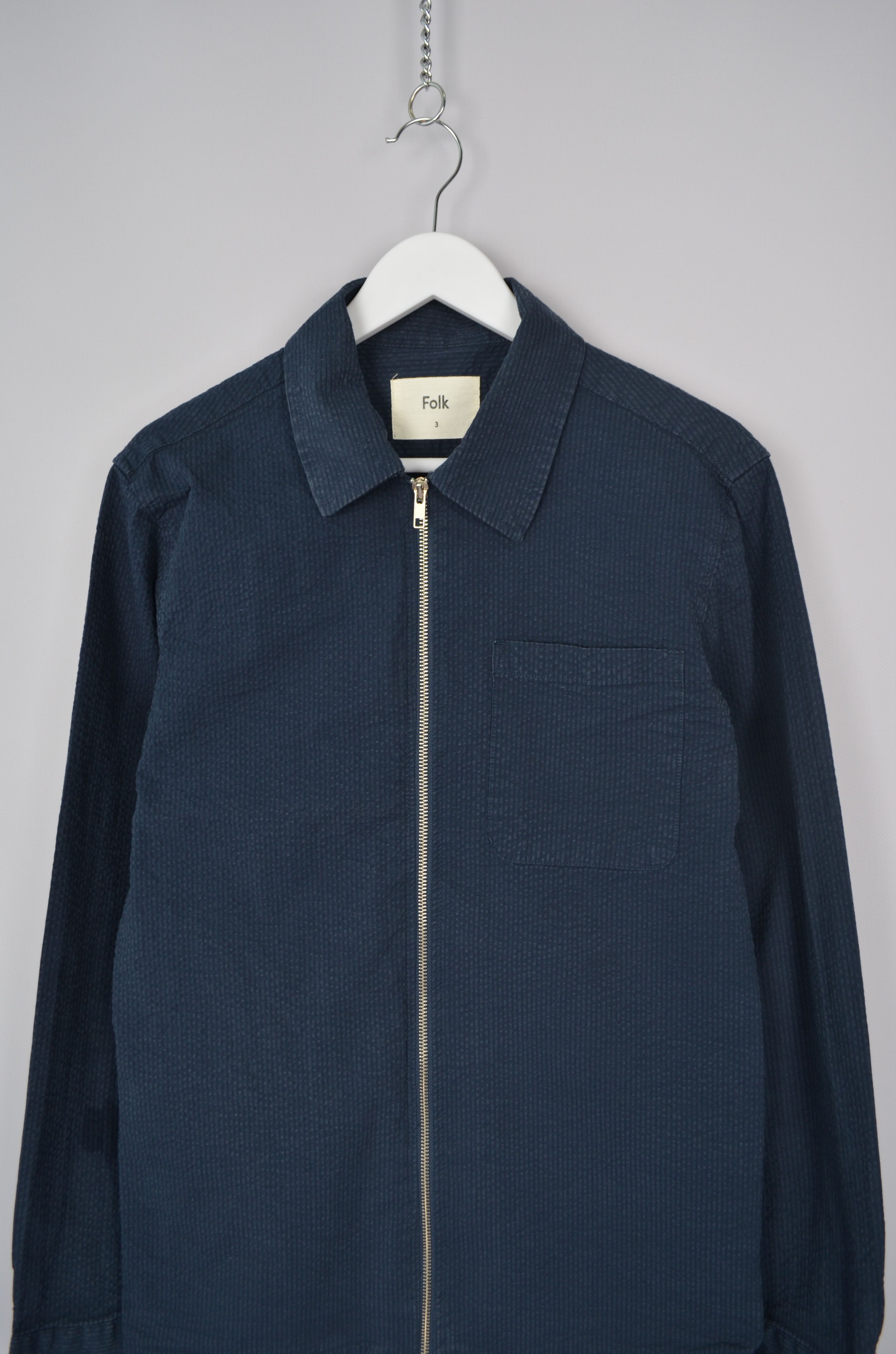 Folk FOLK Overshirt Jacket Navy Size 3 / Small Full Zip P2P 20" Size US S / EU 44-46 / 1 - 2 Thumbnail
