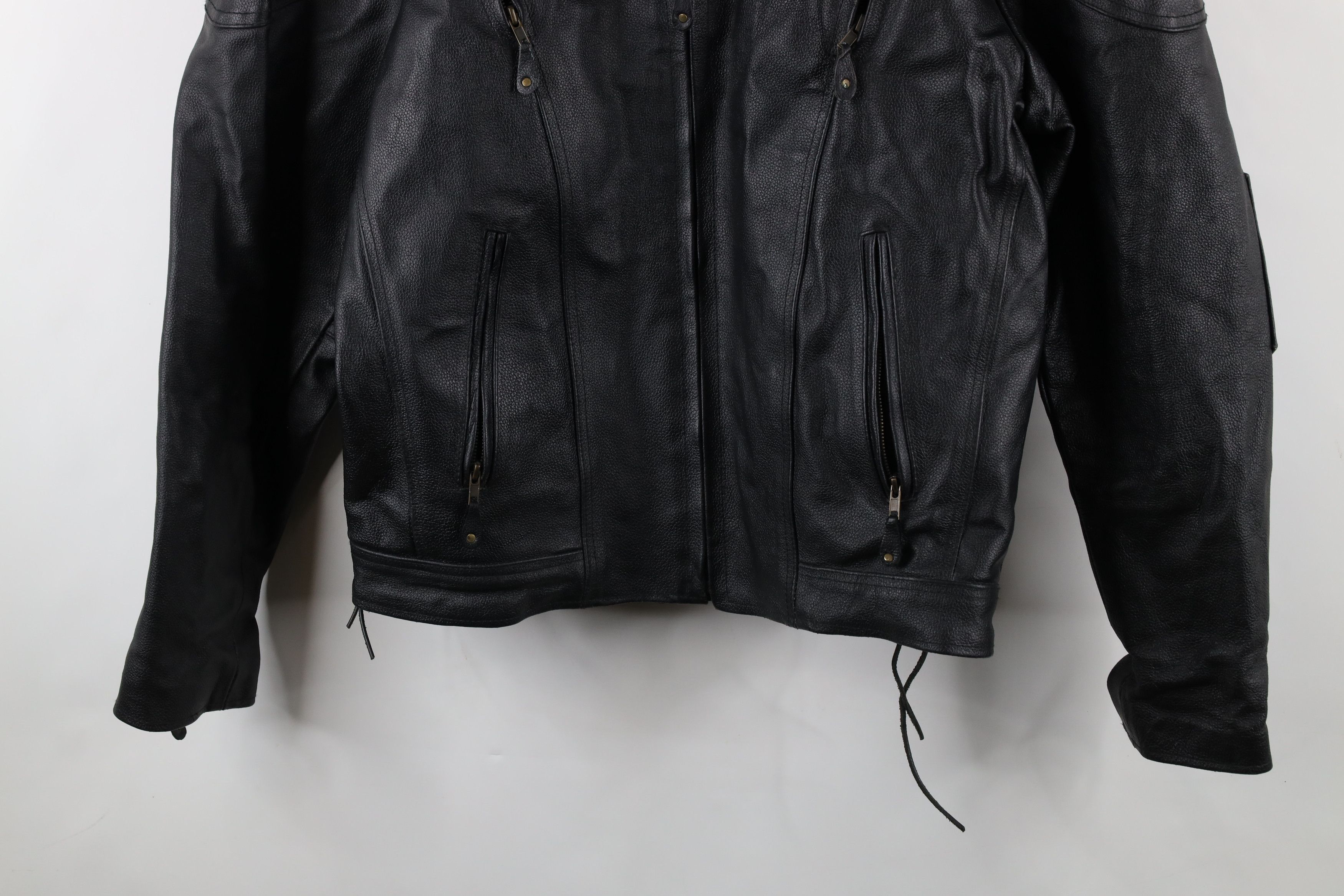 Vintage Vintage 90s Streetwear Leather Motorcycle Riding Jacket Size US XXL / EU 58 / 5 - 3 Thumbnail