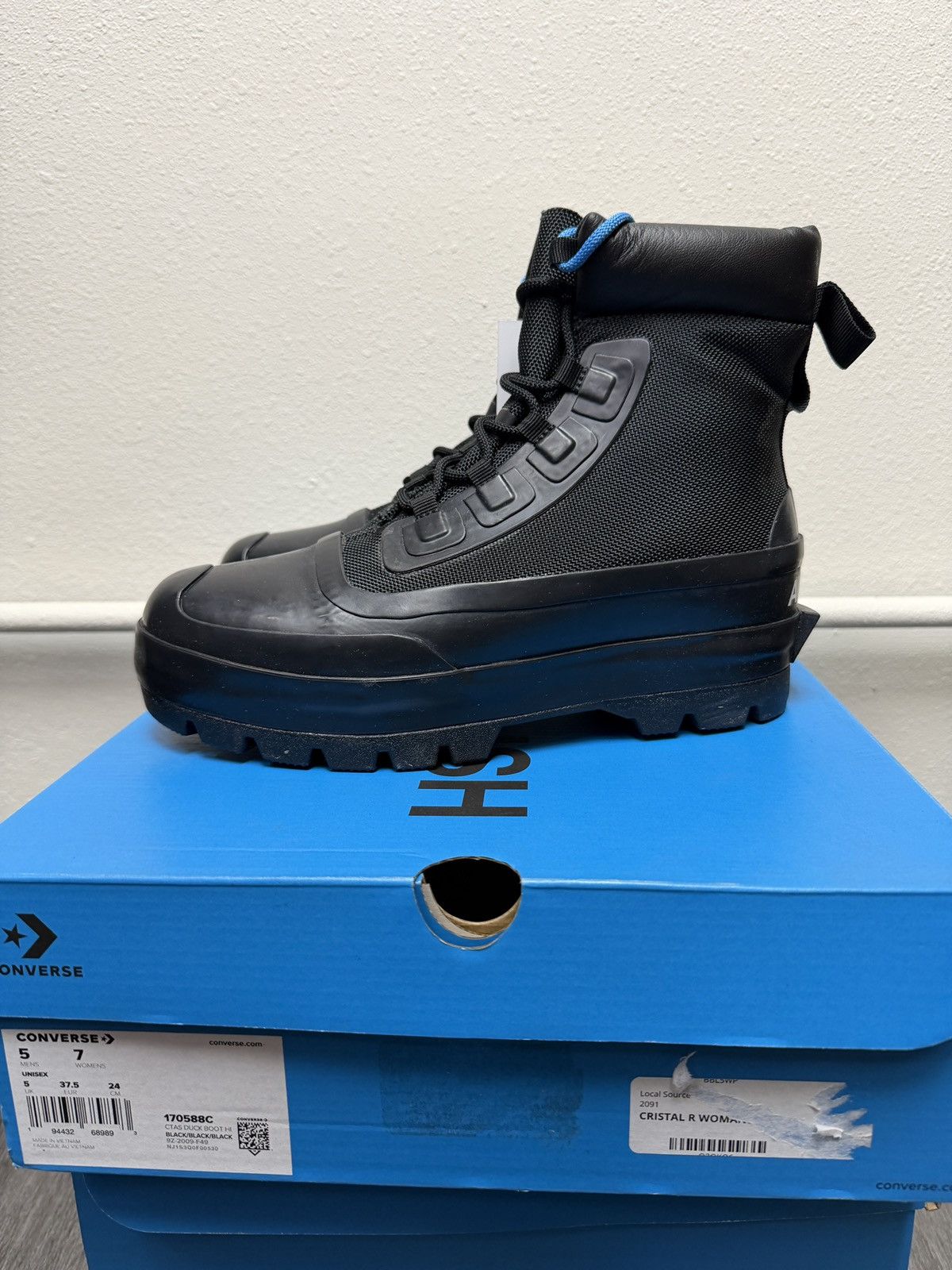 Ambush Design × Converse Converse x Ambush CTAS Duck Boot Black Canvas Womens Size US 7 / IT 37 - 3 Thumbnail
