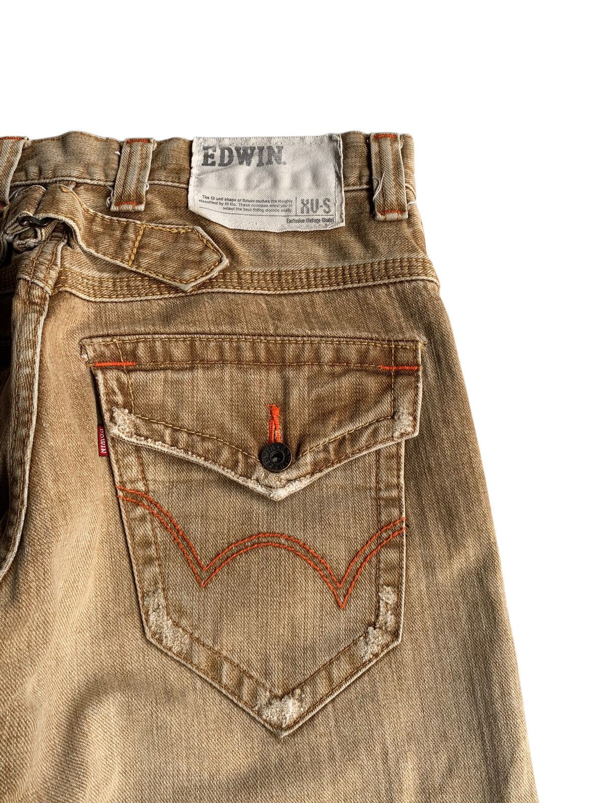Edwin FLARE💥 EDWIN XVS JAPANESE BUCKLE BACK PUNK STYLE DENIM🎌☠️ Size US 31 - 12 Thumbnail