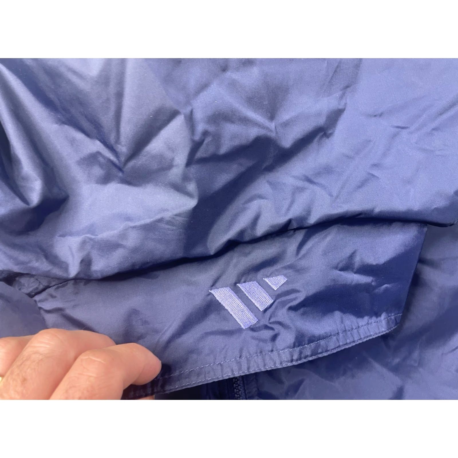Adidas VINTAGE ADIDAS Windbreaker Jacket L Men Blue White Striped Spell Out Trefoil Nylon Hip Hop 90s Size US L / EU 52-54 / 3 - 5 Thumbnail