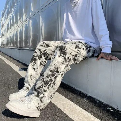 Japanese Brand Fujisawa x Asou #25 Printed Wide Legs Jeans Size US 36 / EU 52 - 4 Thumbnail