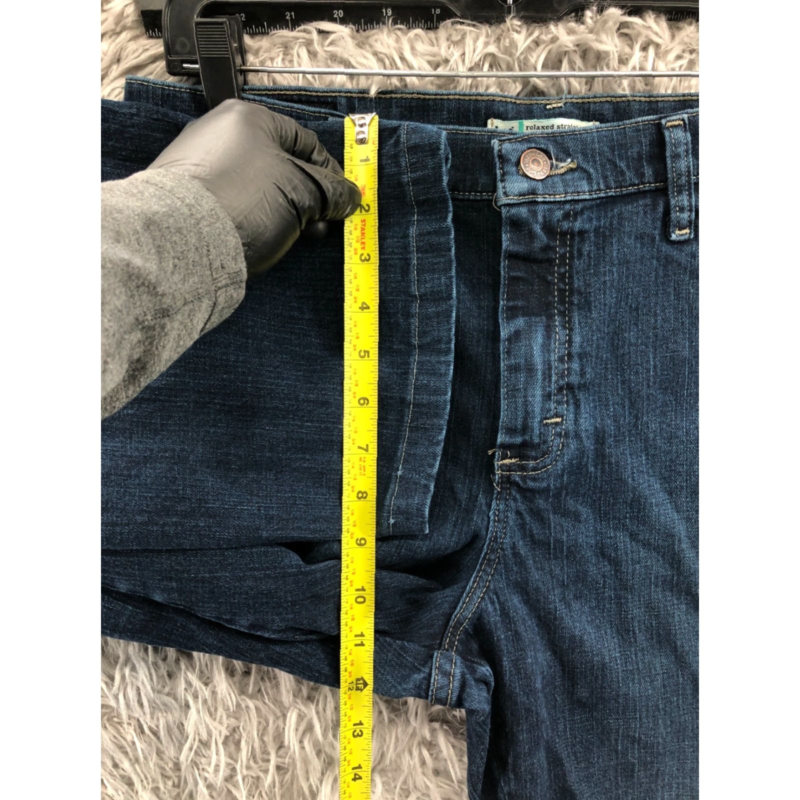 Lee Lee Relaxed Straight Jeans Womens Blue Dark Wash Size 12 Short Modern Series Size 34" / US 12 / IT 48 - 5 Thumbnail