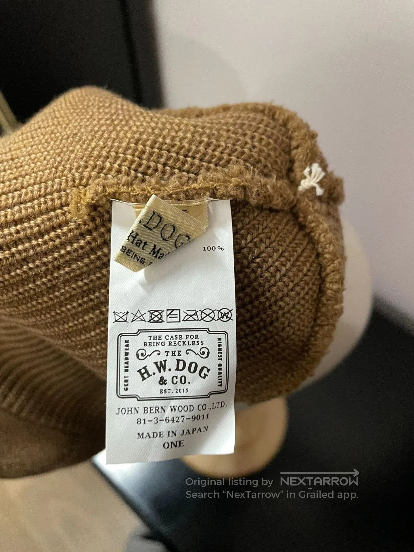 THE H.W.DOG&CO. H.W.Dog Brown Winter Beanie. Size ONE SIZE - 5 Thumbnail